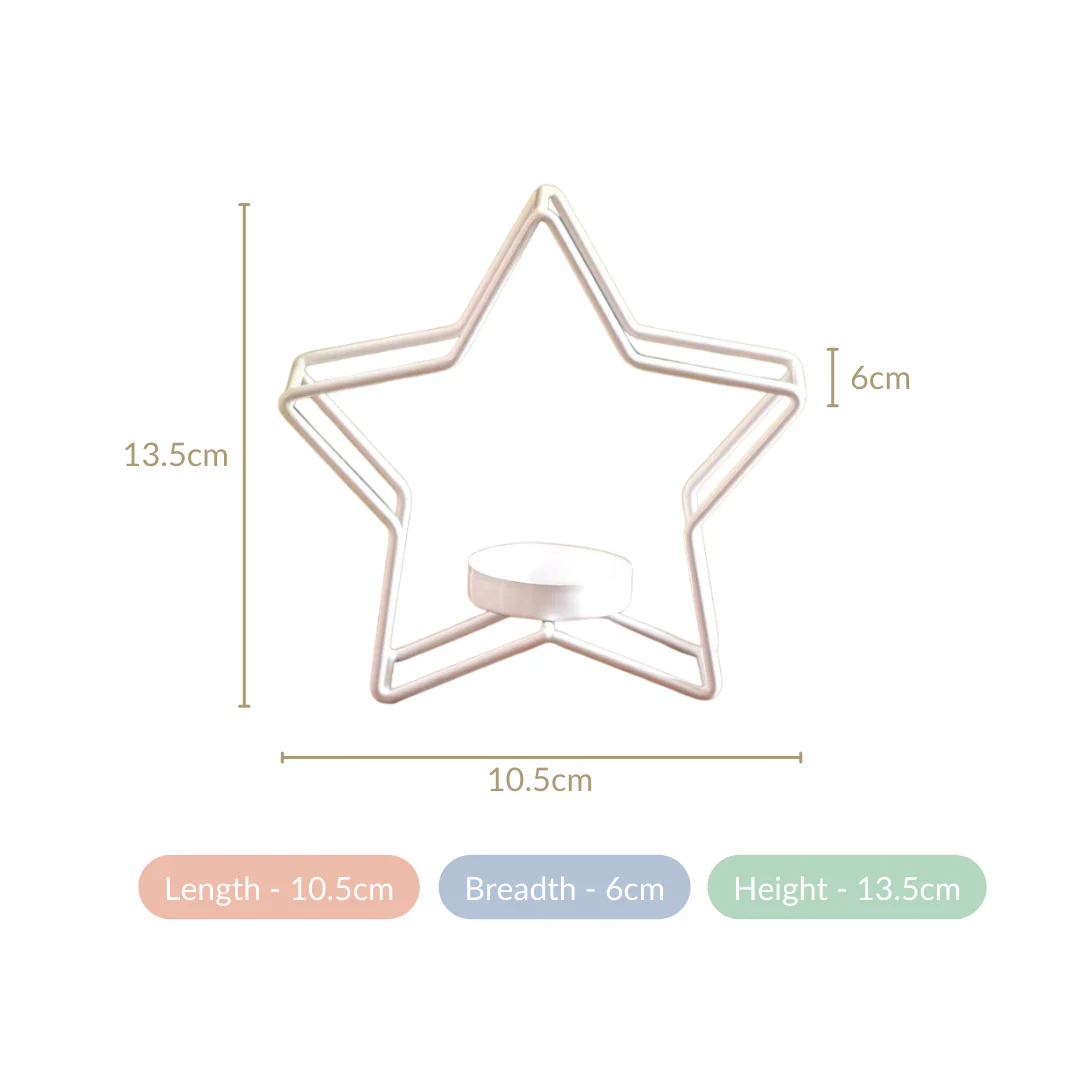 Star Candle Holder Set of 2 Off White - Image 5
