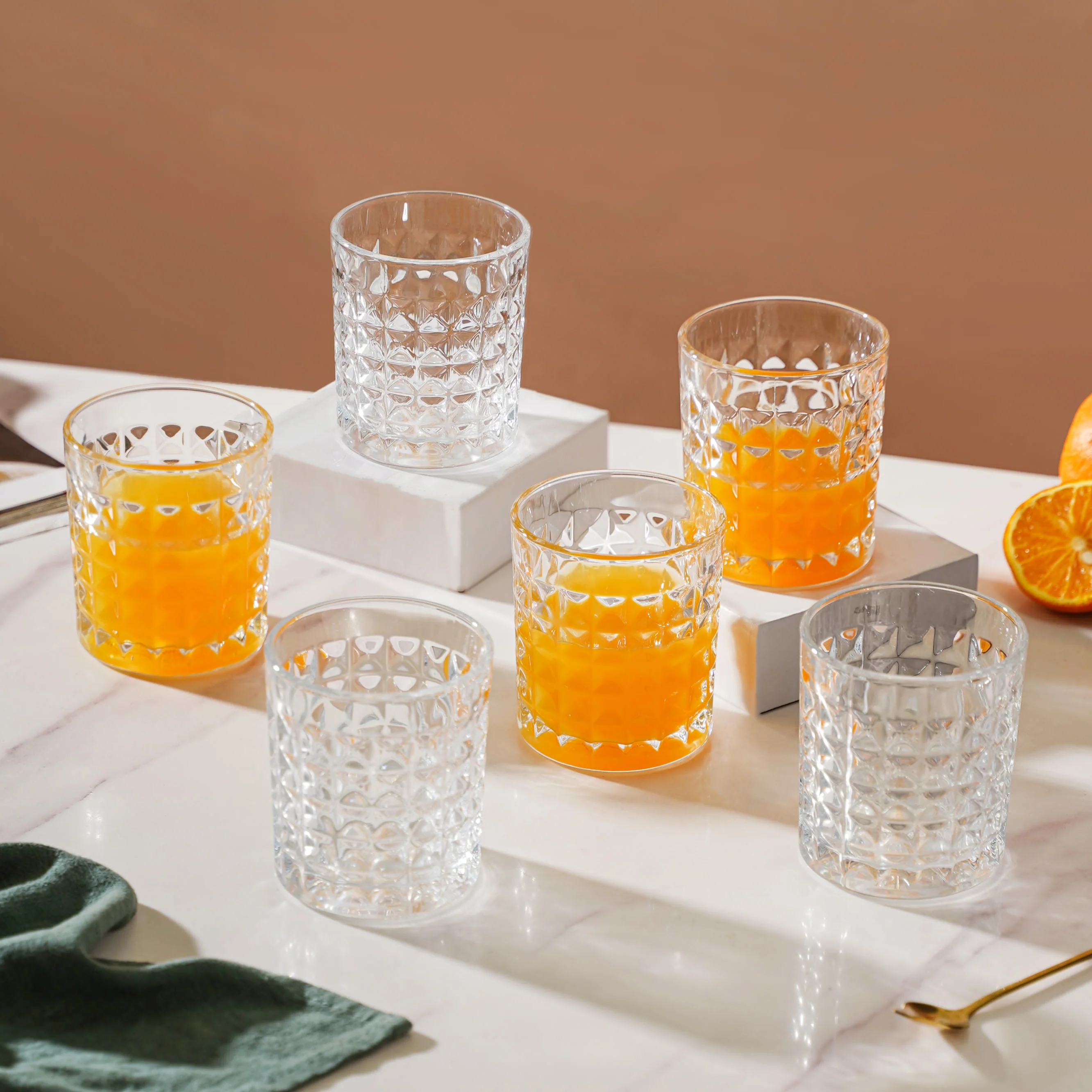 Starcut Textured Small Drinkware Glass Set Of 6 250 ml - Image 3