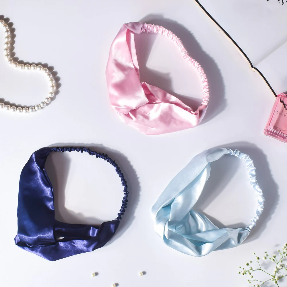 Starry Night Blue Satin Hair Band - Image 6