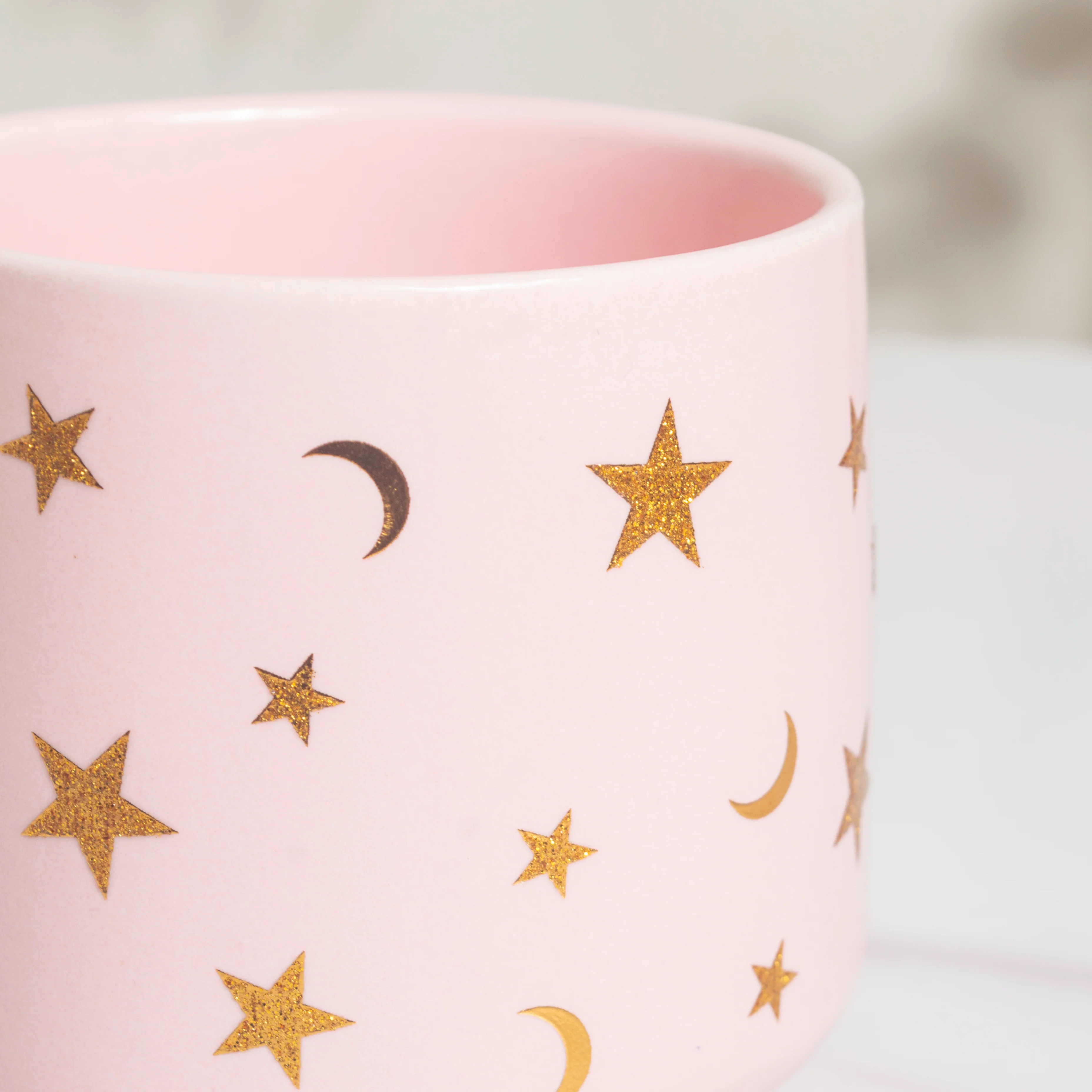 Stars and Moons Pink Ceramic Planter Small - Image 5