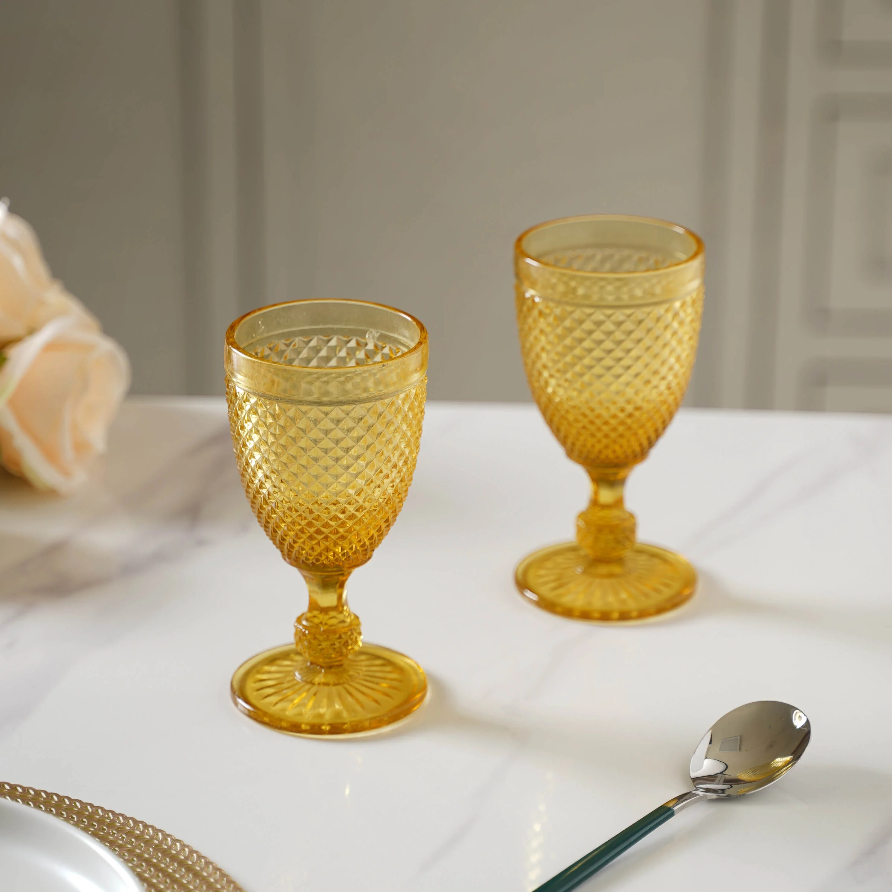 Stemmed Crystal Glass Set of 2 - Image 5
