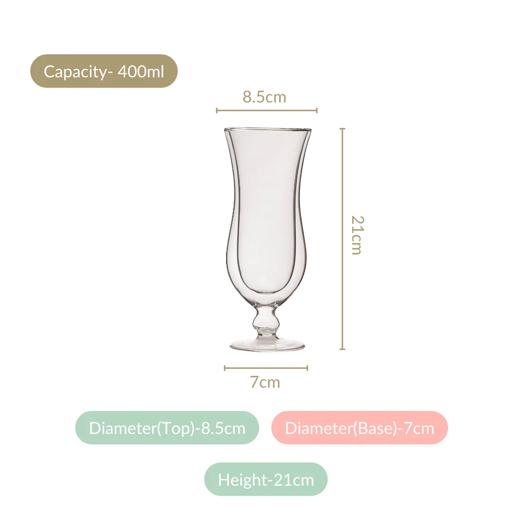 Pina Colada Double Wall Stem Glass Set Of 2 400ml - Image 4