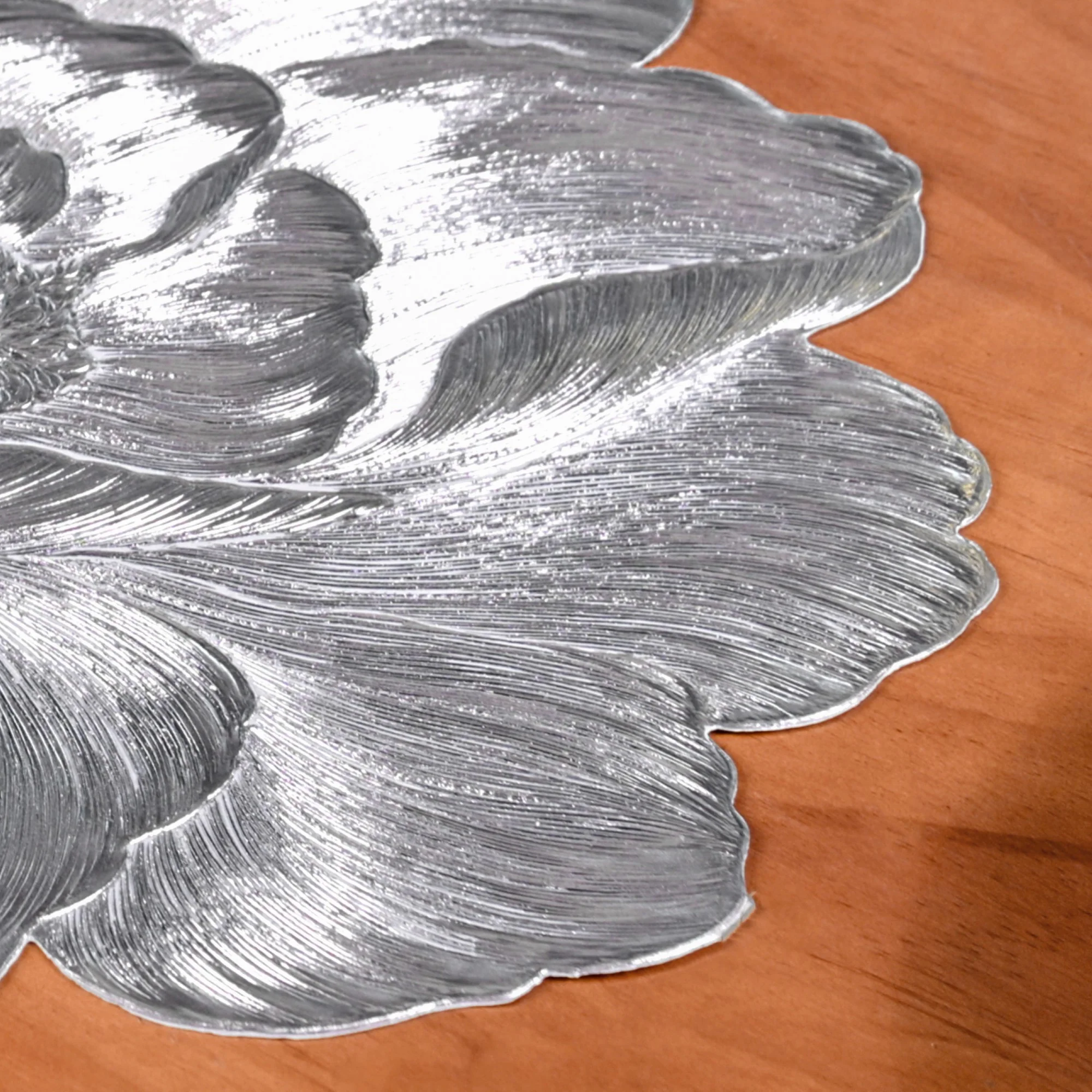 Sterling Peony Silhouette Table Mat Silver Set Of 6 - Image 7