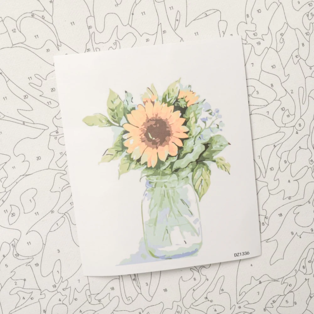 Still Life Sunflower DIY Painting By Numbers Kit - Image 3