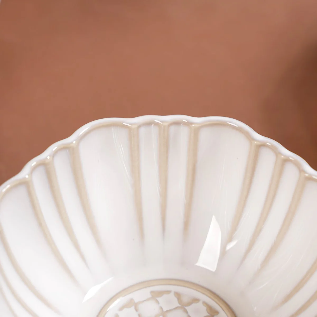 Stoneware Ivory Scallop Rimmed Soup Bowl Set Of 4 350ml - Image 8