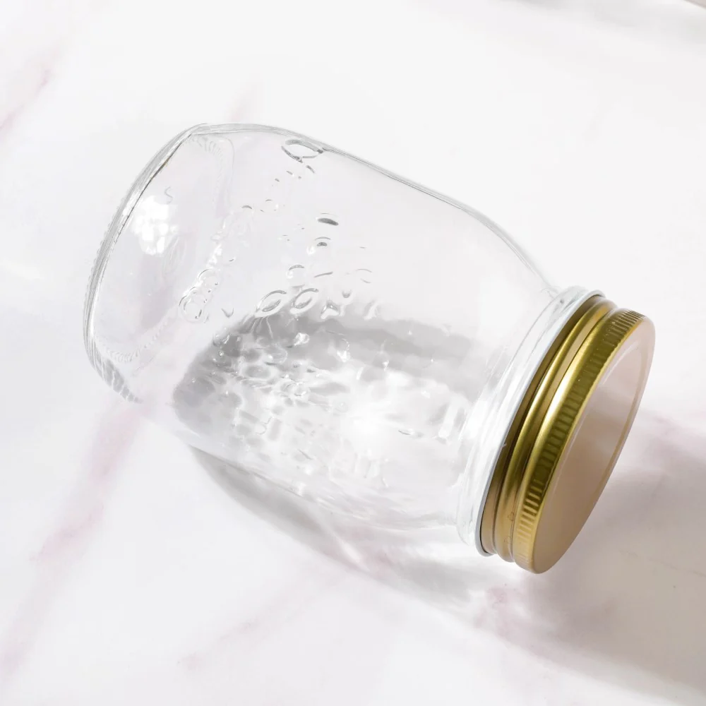 Storage Glass Jar With Gold Lid Set Of 6 450ml - Image 5