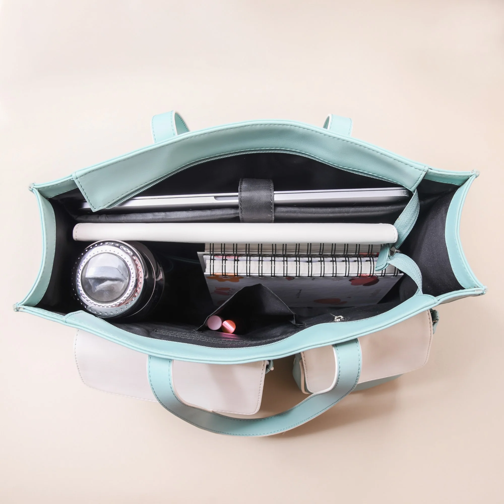 Stylish Travel Tote Bag Turquoise - Image 16