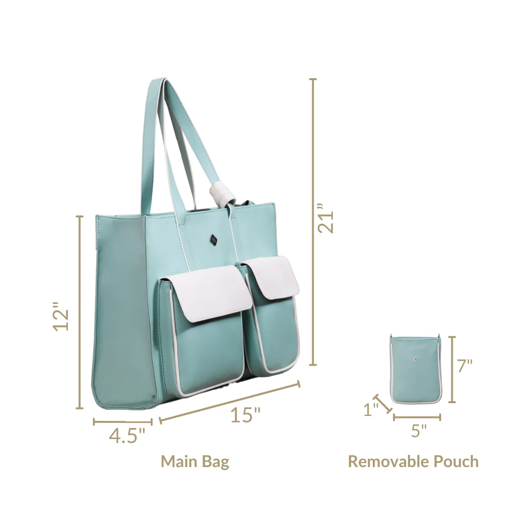 Stylish Travel Tote Bag Turquoise - Image 9