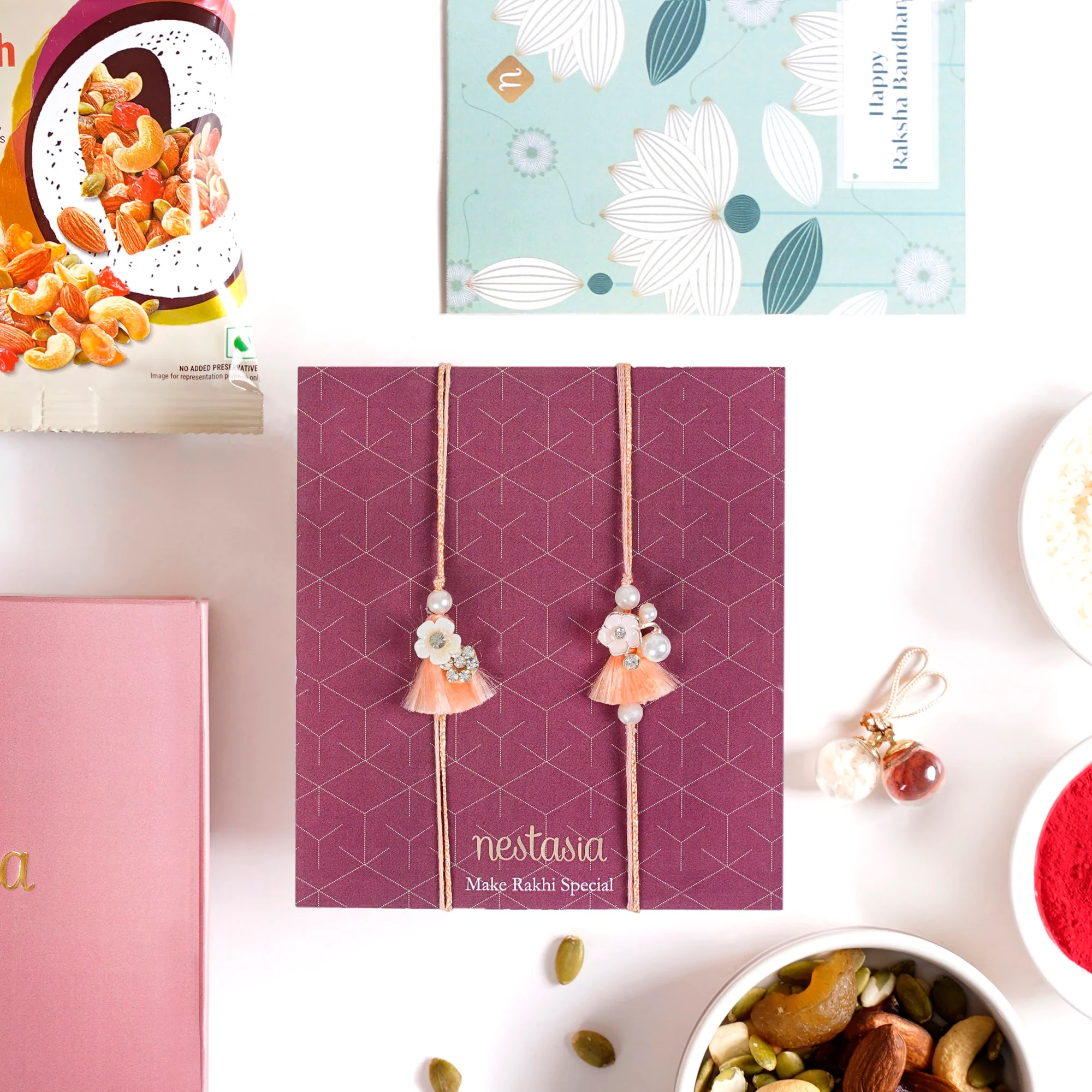Subtle Sophisticated Rakhi Gift Hamper Set Of 4 - Image 3
