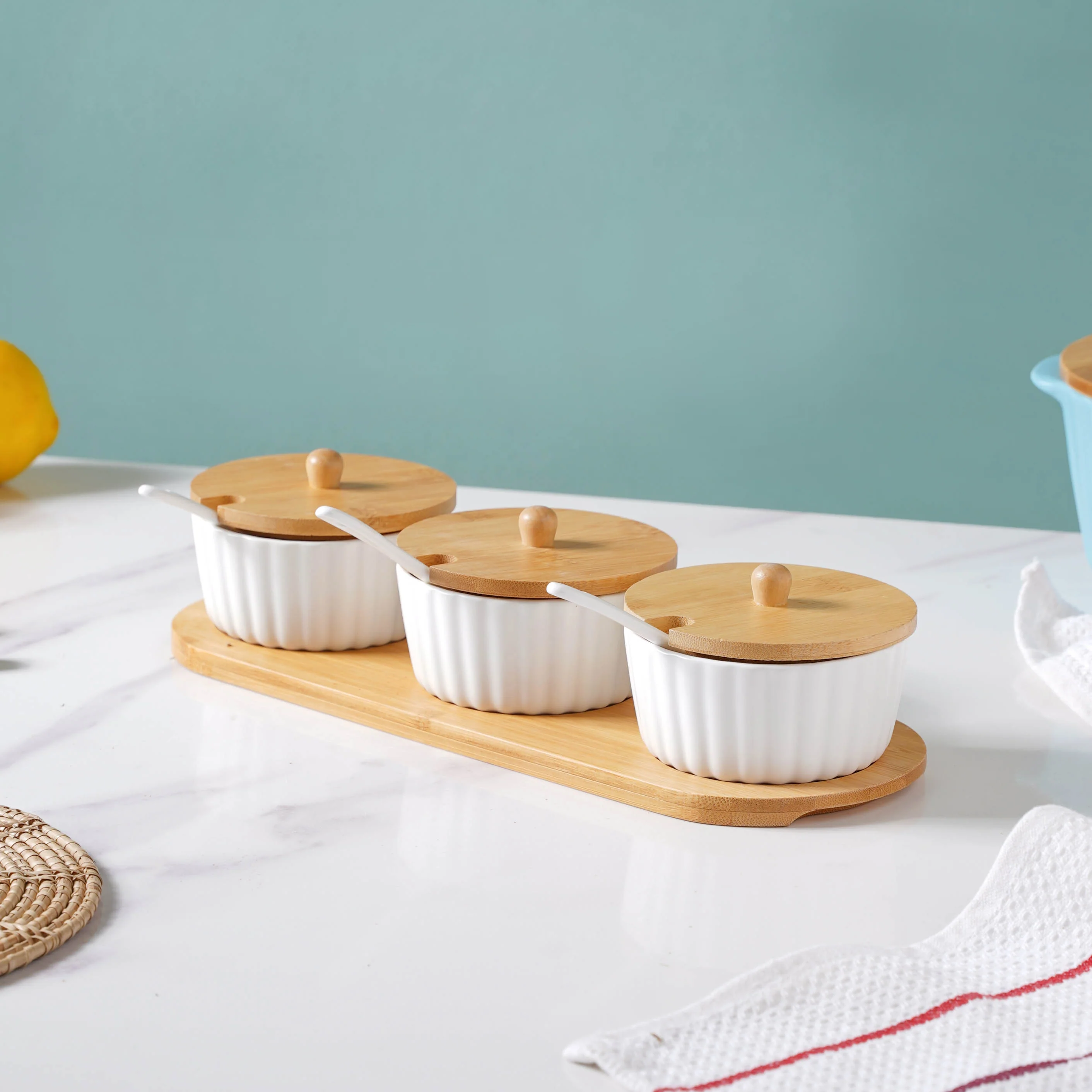 Sugar White Spice Jar Set Of 3 - Image 6