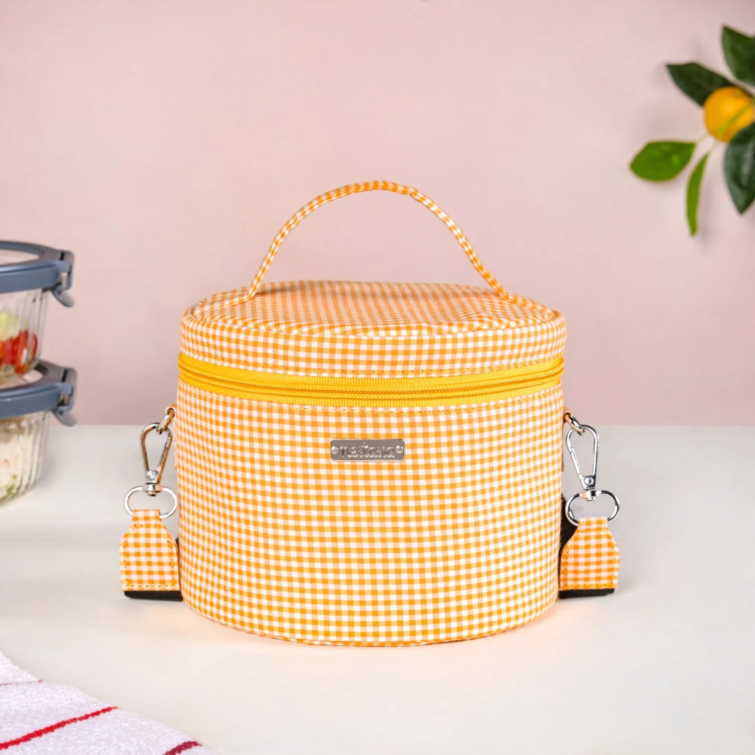 Sunbeam Gingham Insulated Lunch Bag - Image 11