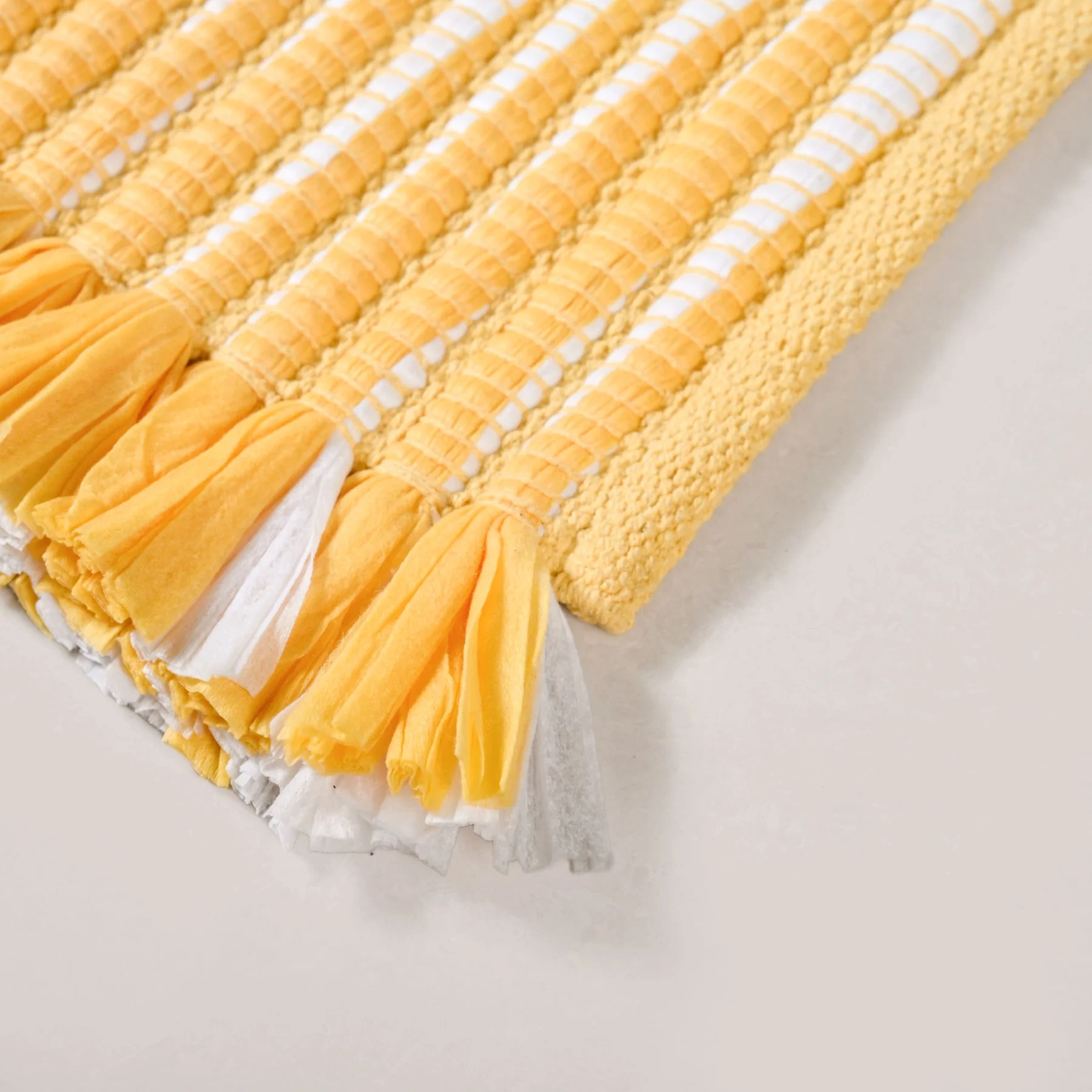 Sunny Stripes Textured Yellow Floor Mat 85x62cm - Image 4