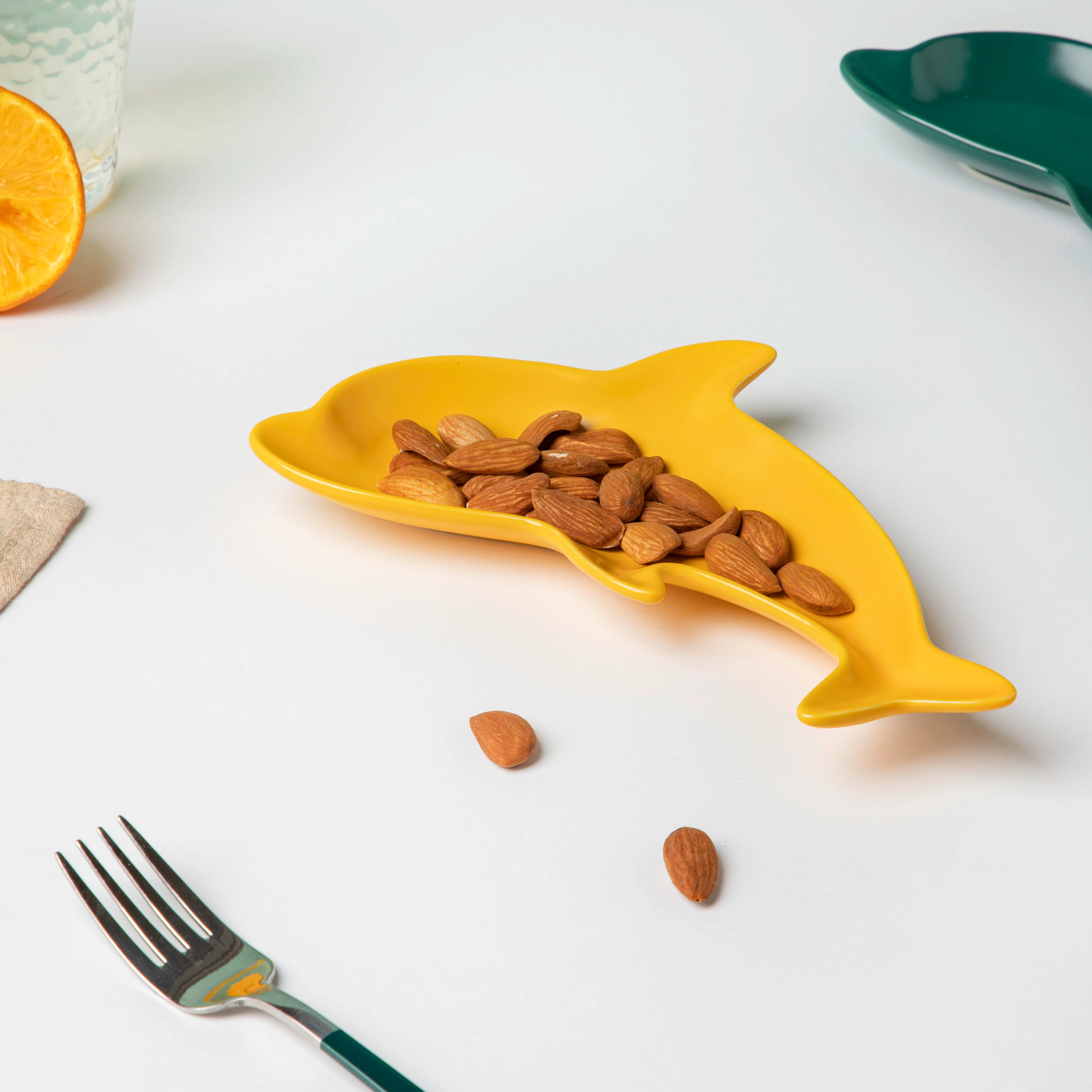 Sunshine Dolphin Yellow Snack Plate 8 Inch - Image 3