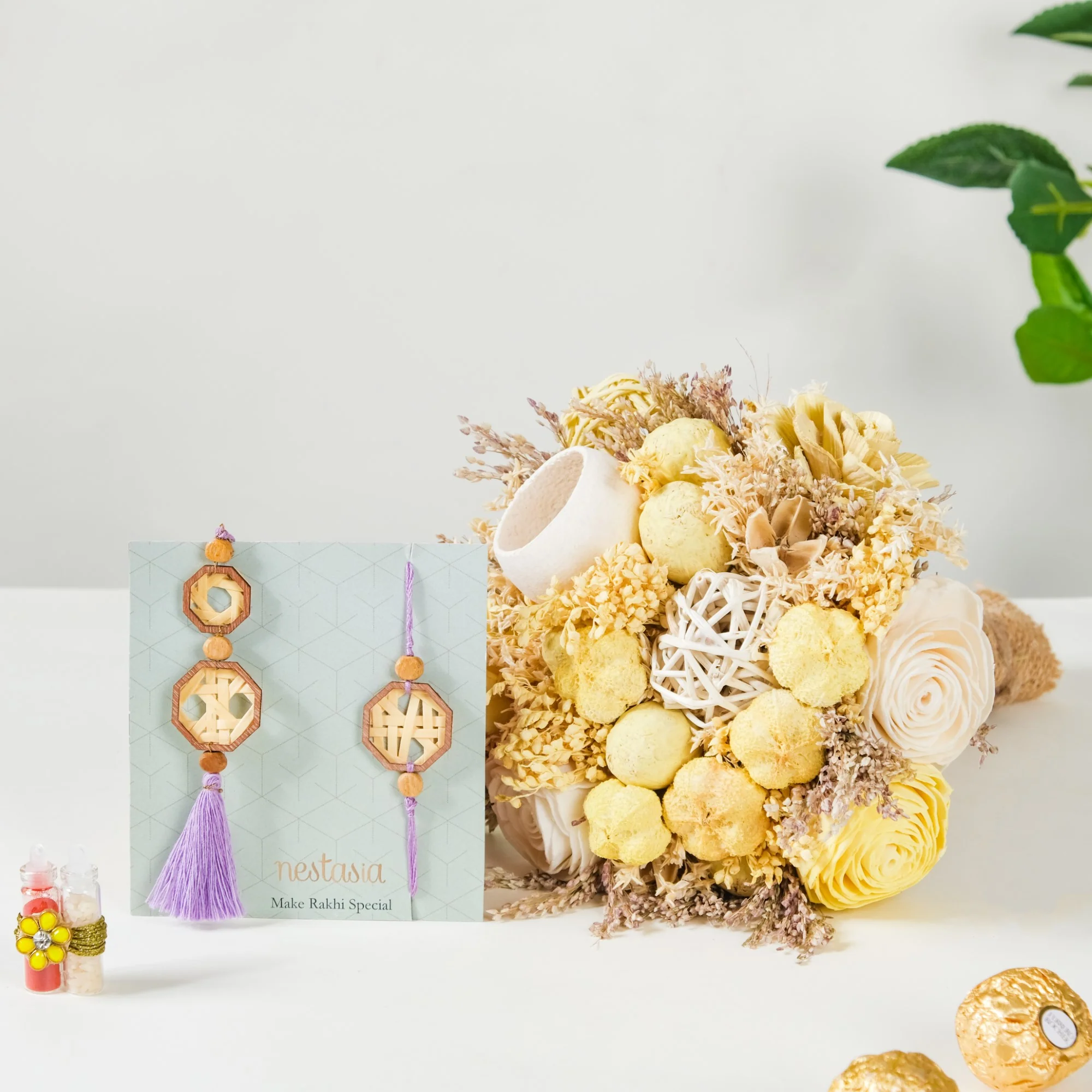Sustainable Dried Flowers Rakhi Gifts Set Of 4 - Image 5