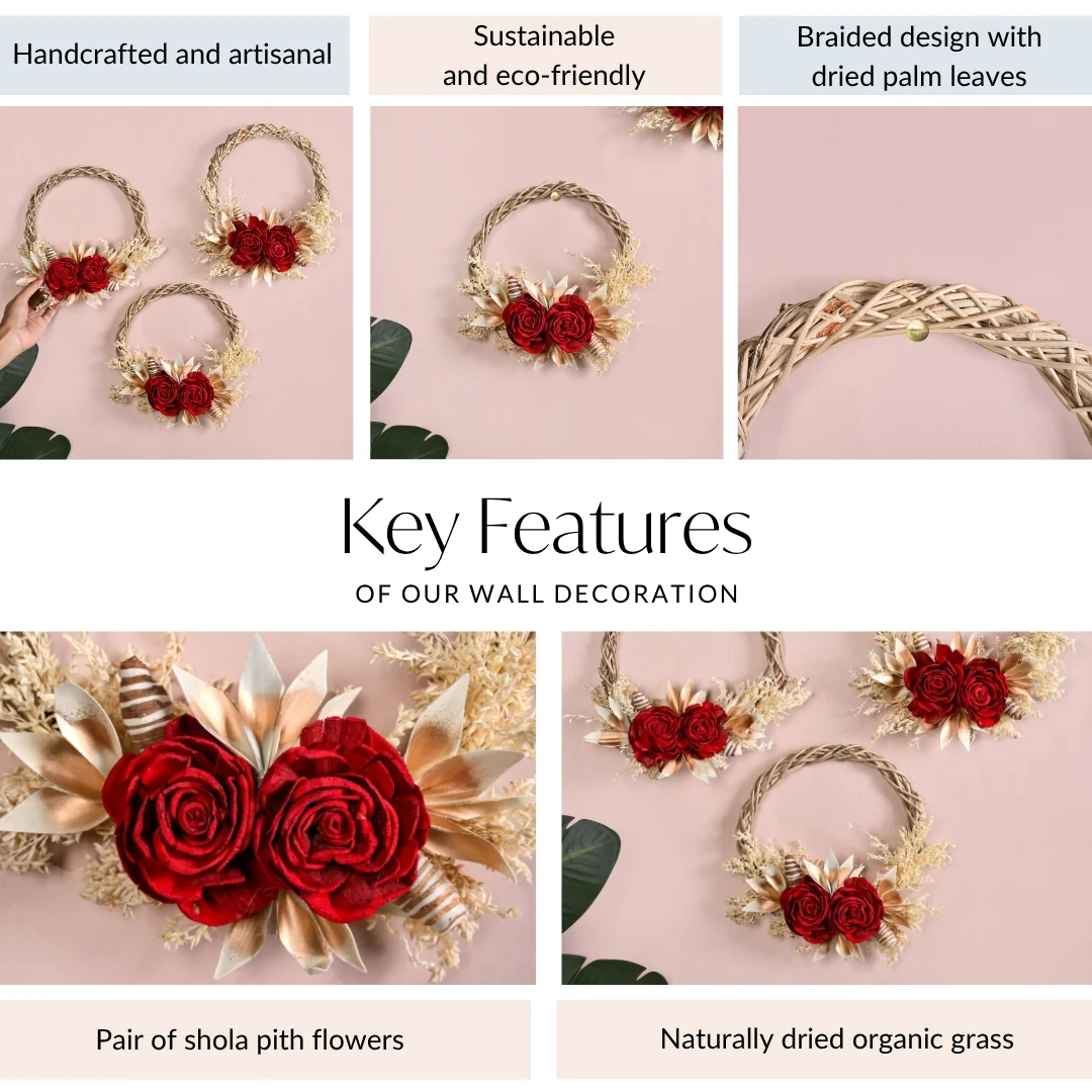 Sustainable Rose Wreath Set Of 3 - Image 5