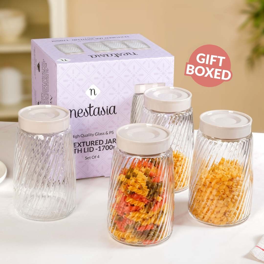 Tall Swirl Jar With Lid Set Of 4 1700ml - Image 5
