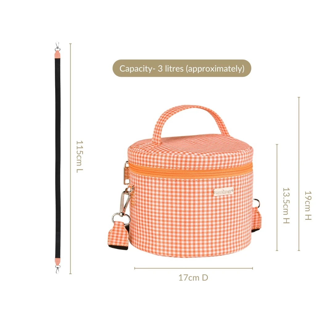 Tangerine Gingham Insulated Lunch Bag - Image 3