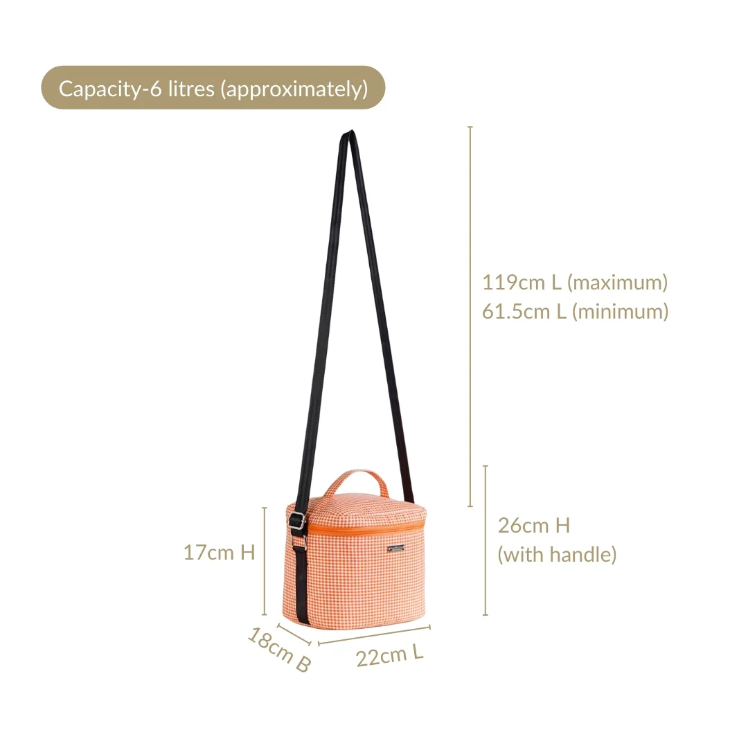 Tangerine Vichy Insulated Lunch Bag - Image 4