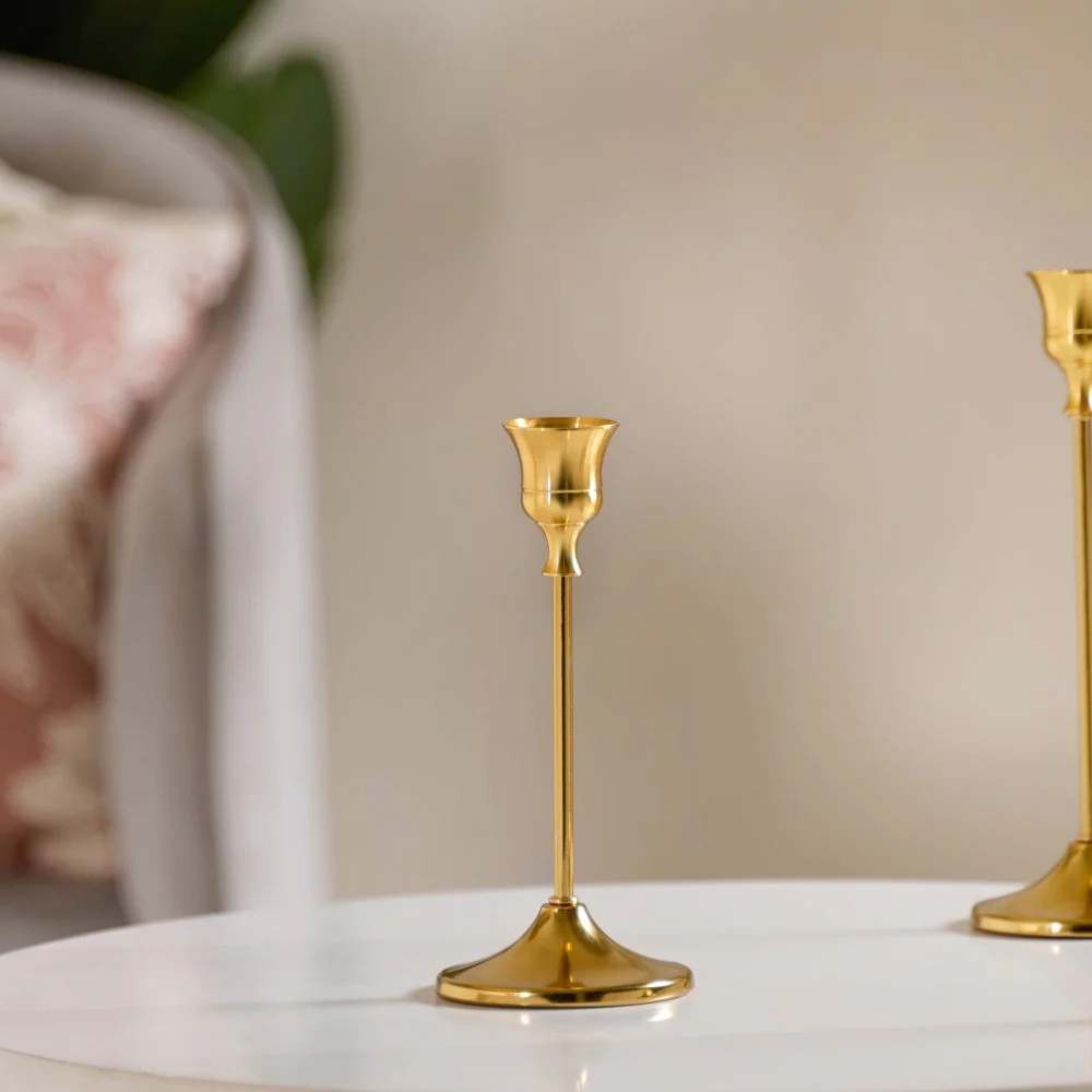 Taper Candle Stand Gold Set Of 3 - Image 4