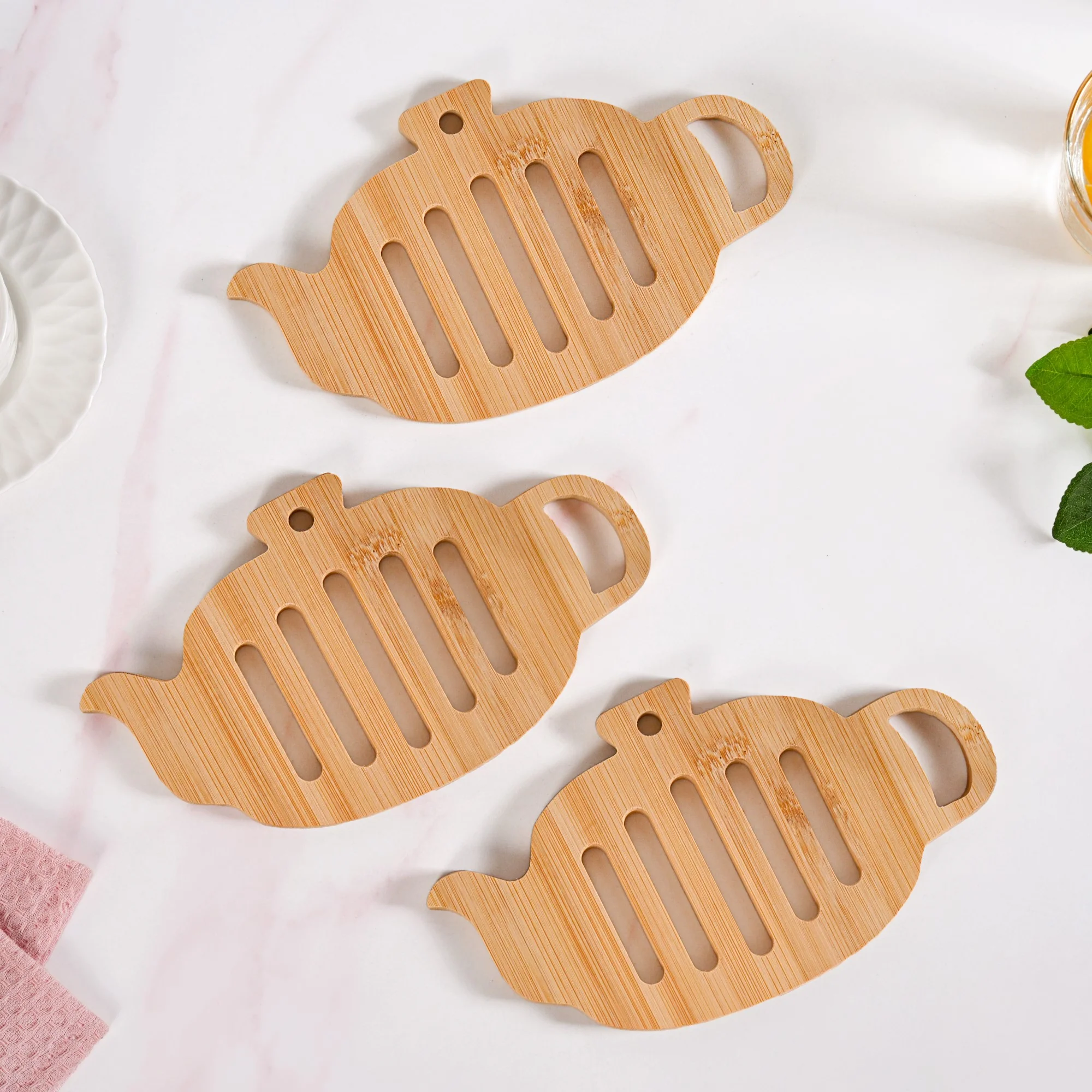 Teapot Trivet With Heat Resistant Bamboo Set Of 3 - Image 7