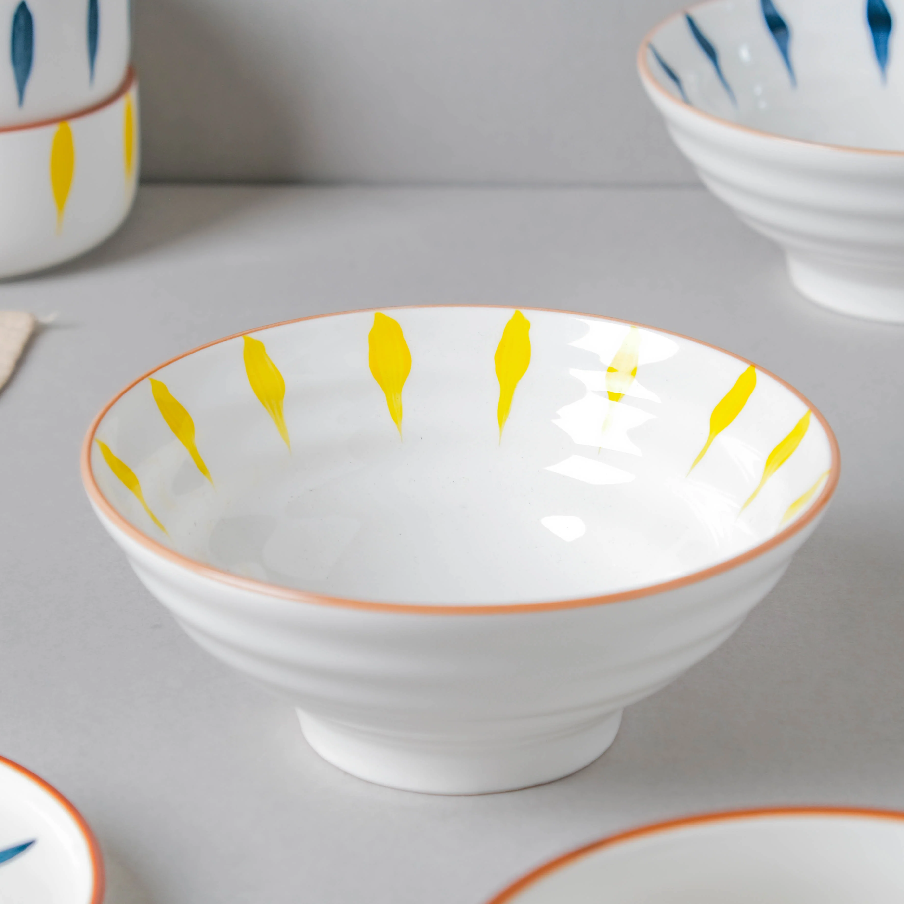 Teardrop Blue And Yellow 22 Piece Dinner Set For 6 - Image 5