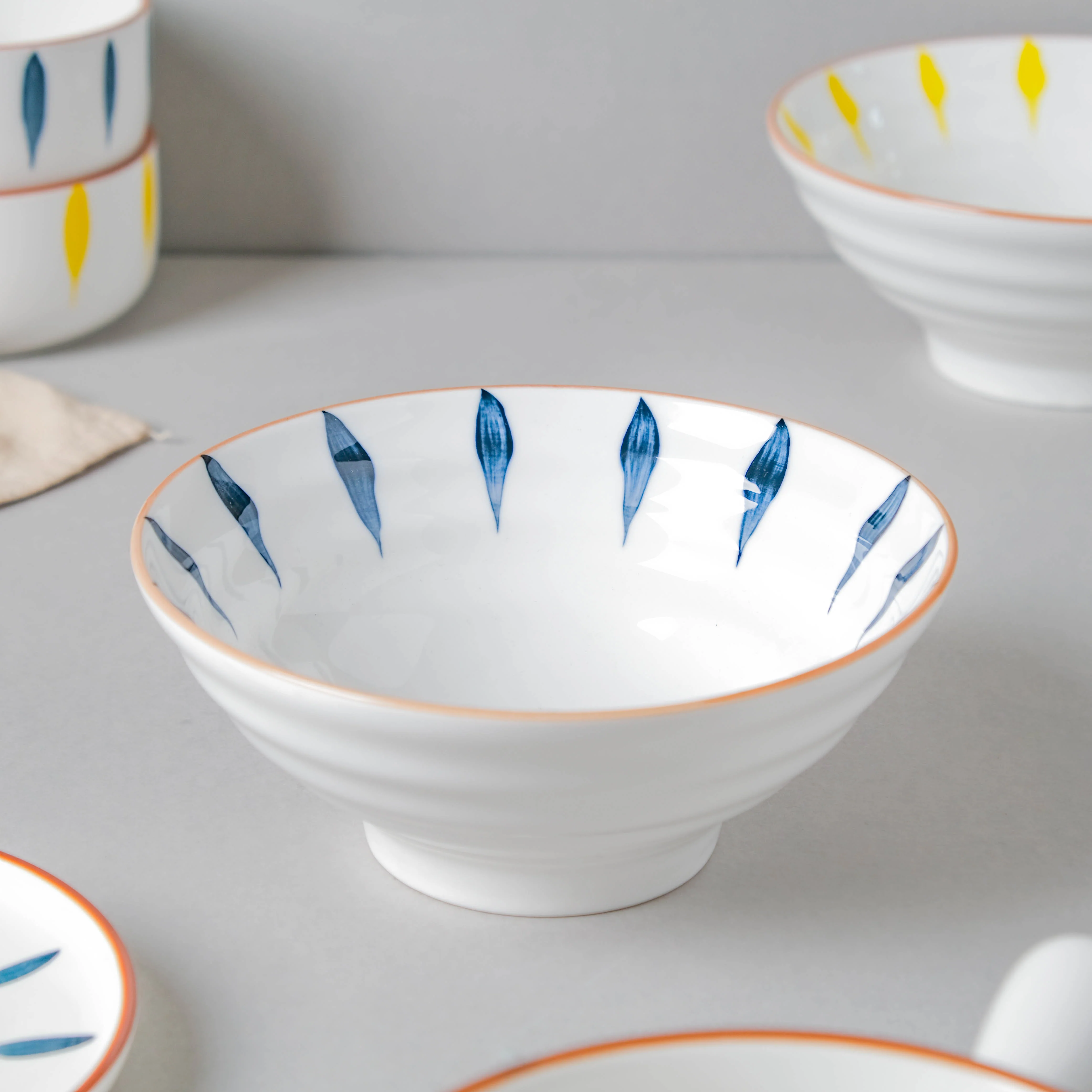 Teardrop Blue And Yellow 22 Piece Dinner Set For 6 - Image 7