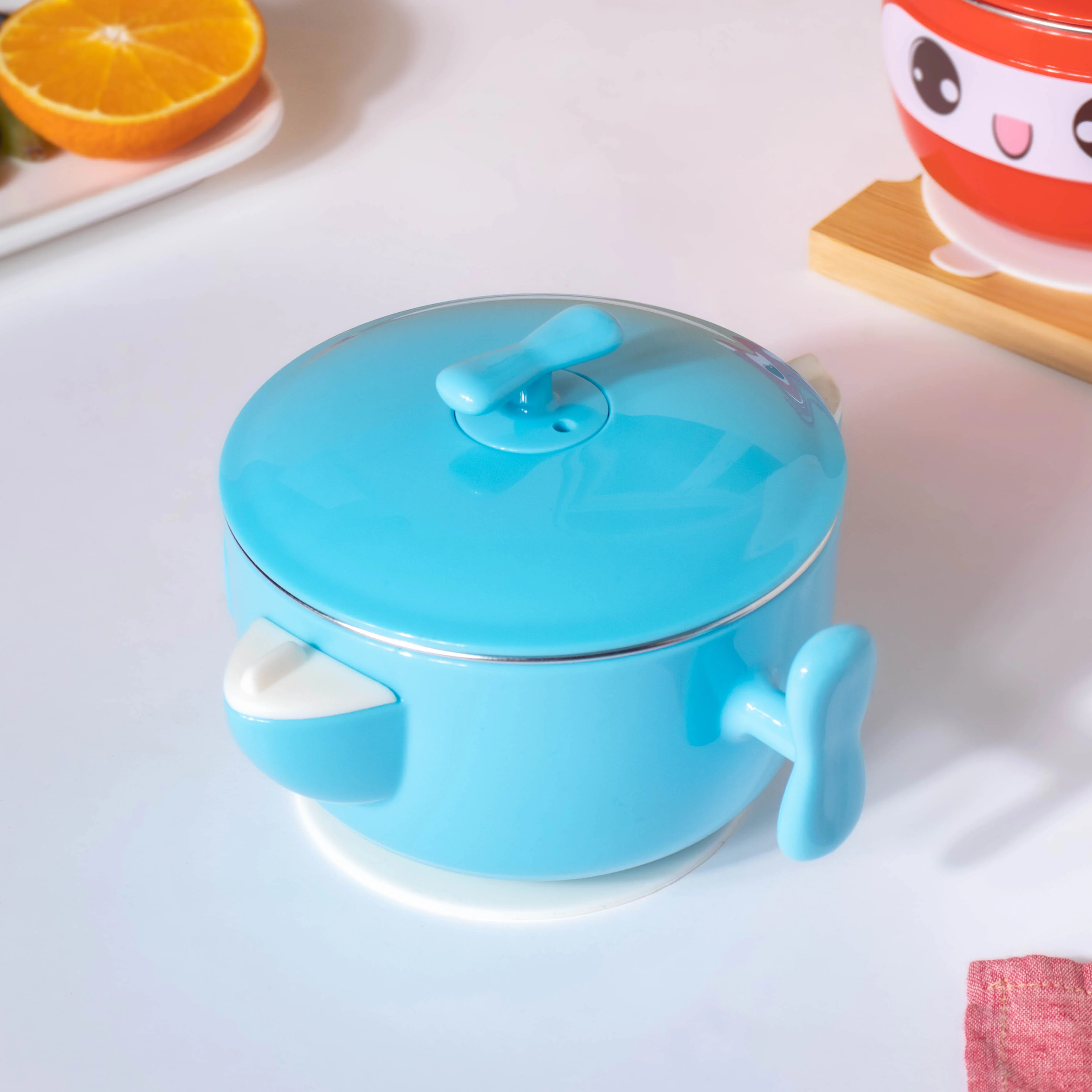 Tellytubby Stay Warm Steel Bowl With Suction Base Blue 300 ml - Image 10