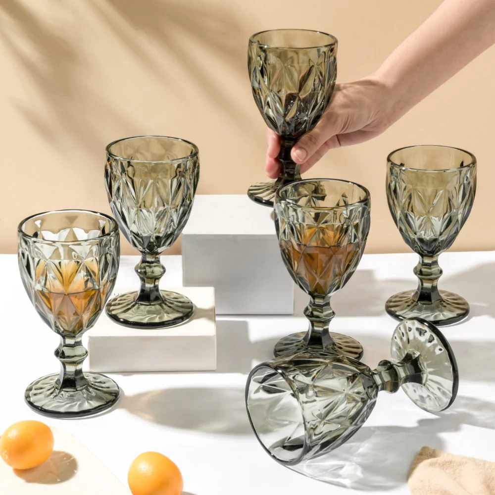 Textured Drinkware Ash Grey Glass Set Of 6 250 ml - Image 2