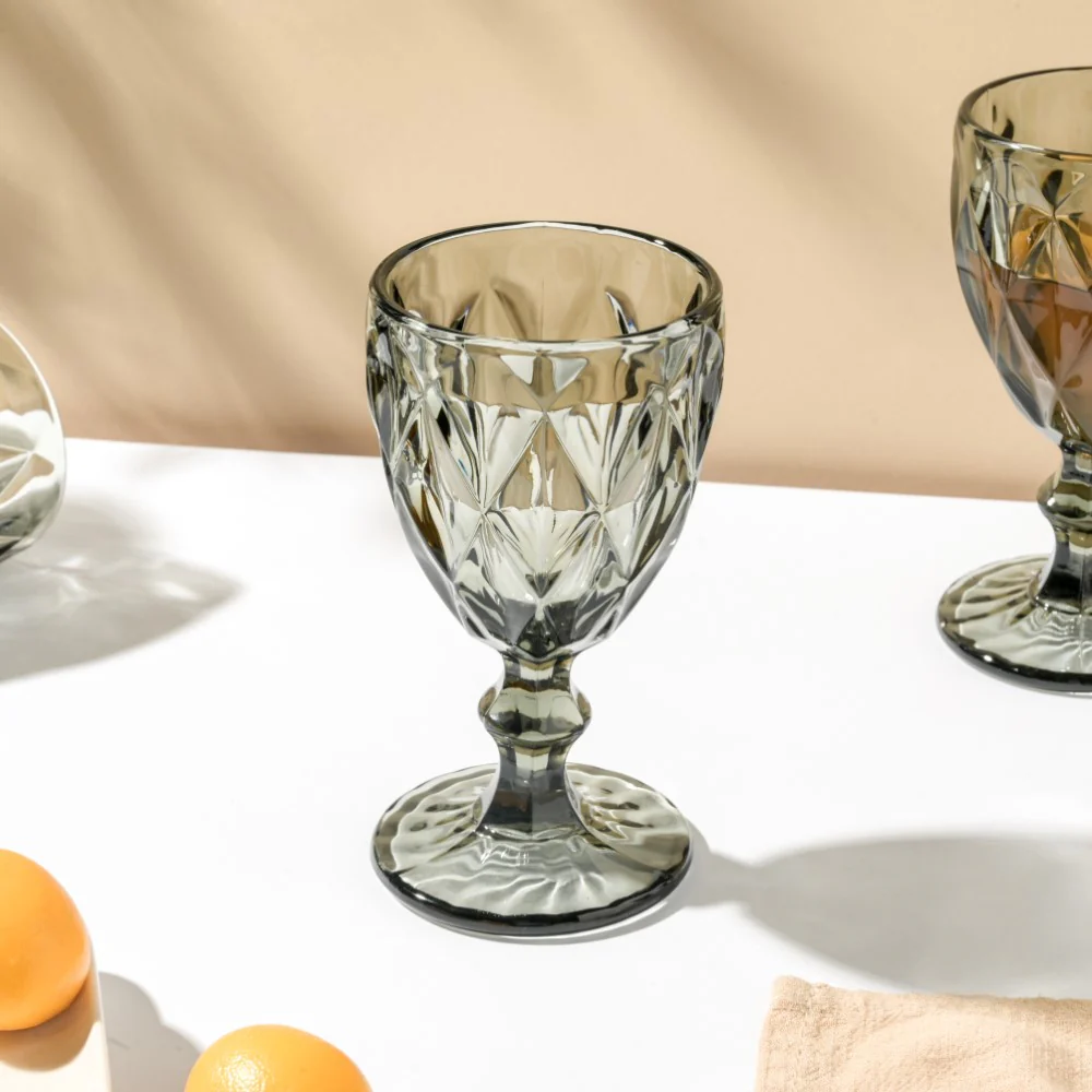 Textured Drinkware Ash Grey Glass Set Of 6 250 ml - Image 6