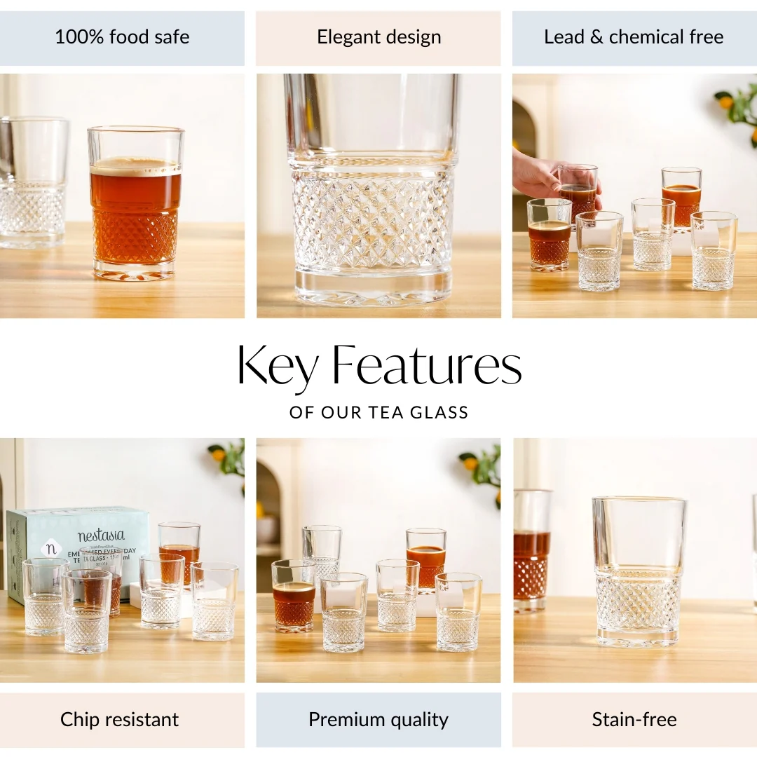 Textured Tea Glass Set Of 6 190ml - Image 5