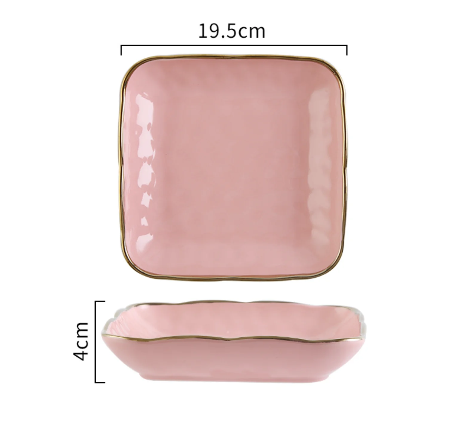 Think Pink Square Snack Plate 8 Inch - Image 6