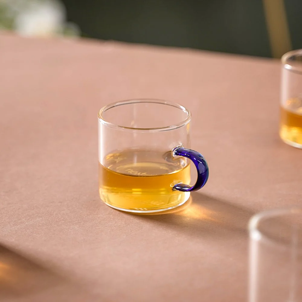 Transparent And Blue Cup Set of 6 - Image 5