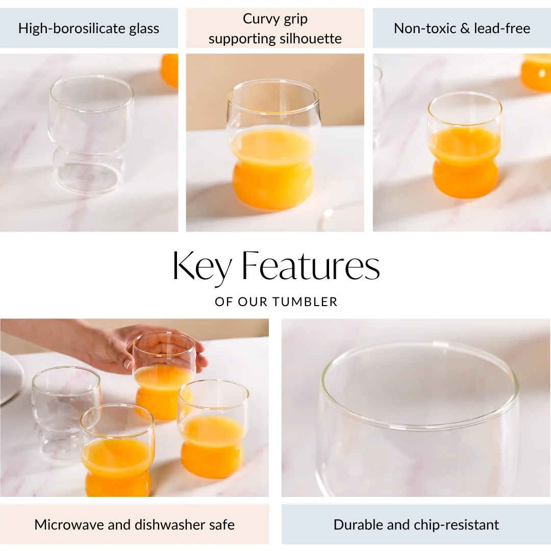 Transparent Borosilicate Glass Tumbler Set Of 4 310ml - Image 4