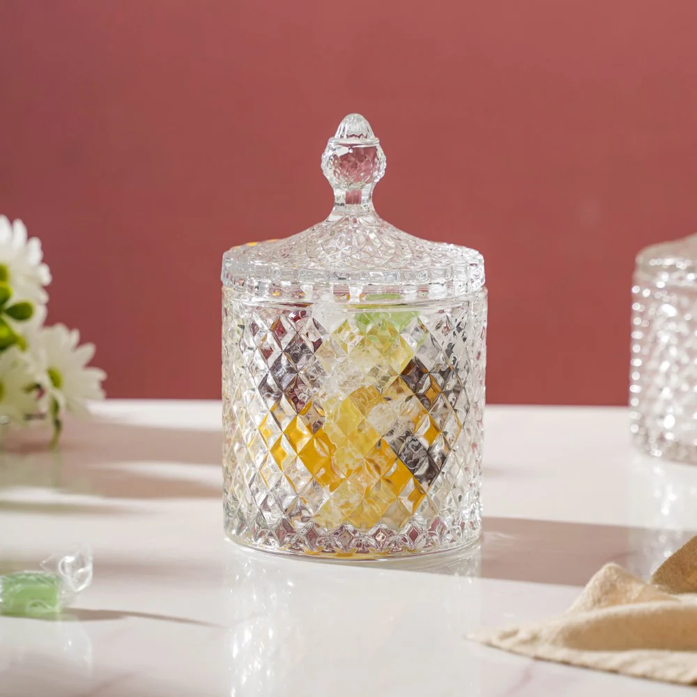 Transparent Crystal Glass Large Candy Jar 600 ml - Image 6