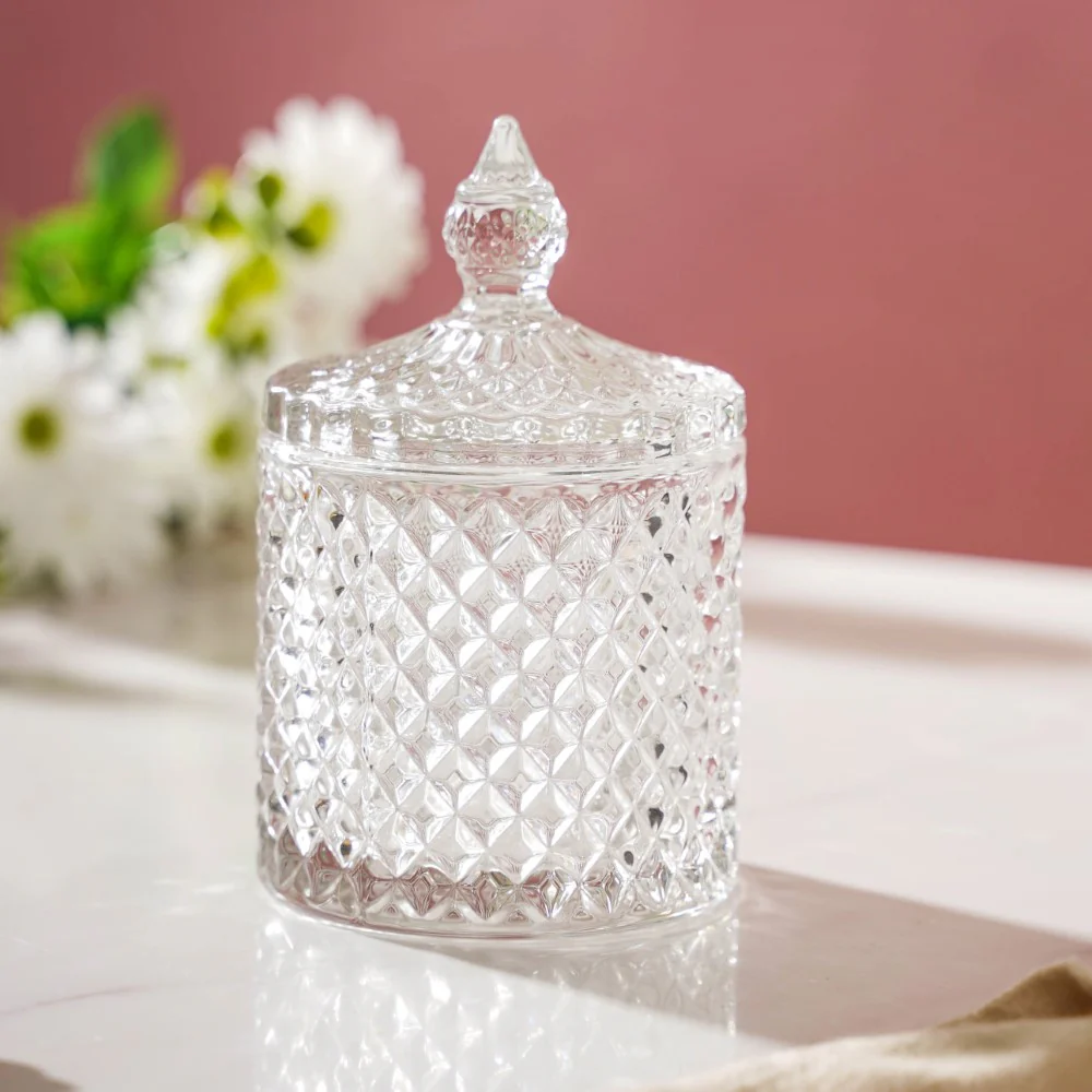 Transparent Crystal Glass Small Candy Jar 250 ml - Image 9