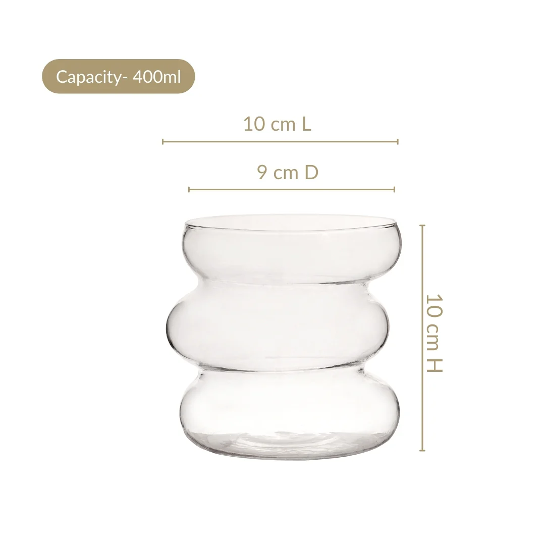 Transparent Layered Donut Glass Set Of 2 400ml - Image 3