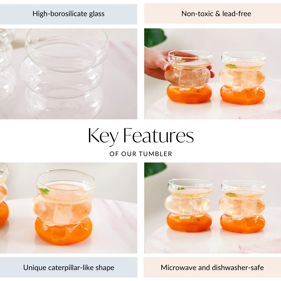 Transparent Layered Donut Glass Set Of 2 400ml - Image 4