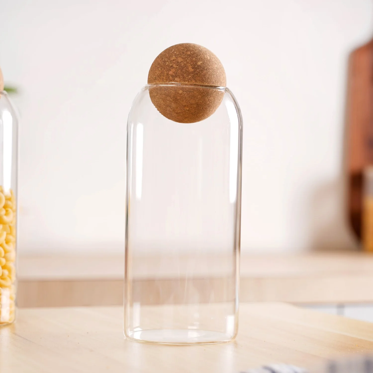 Transparent Glass Airtight Jar With Ball Cork Lid Set Of 2 1000ml - Image 8
