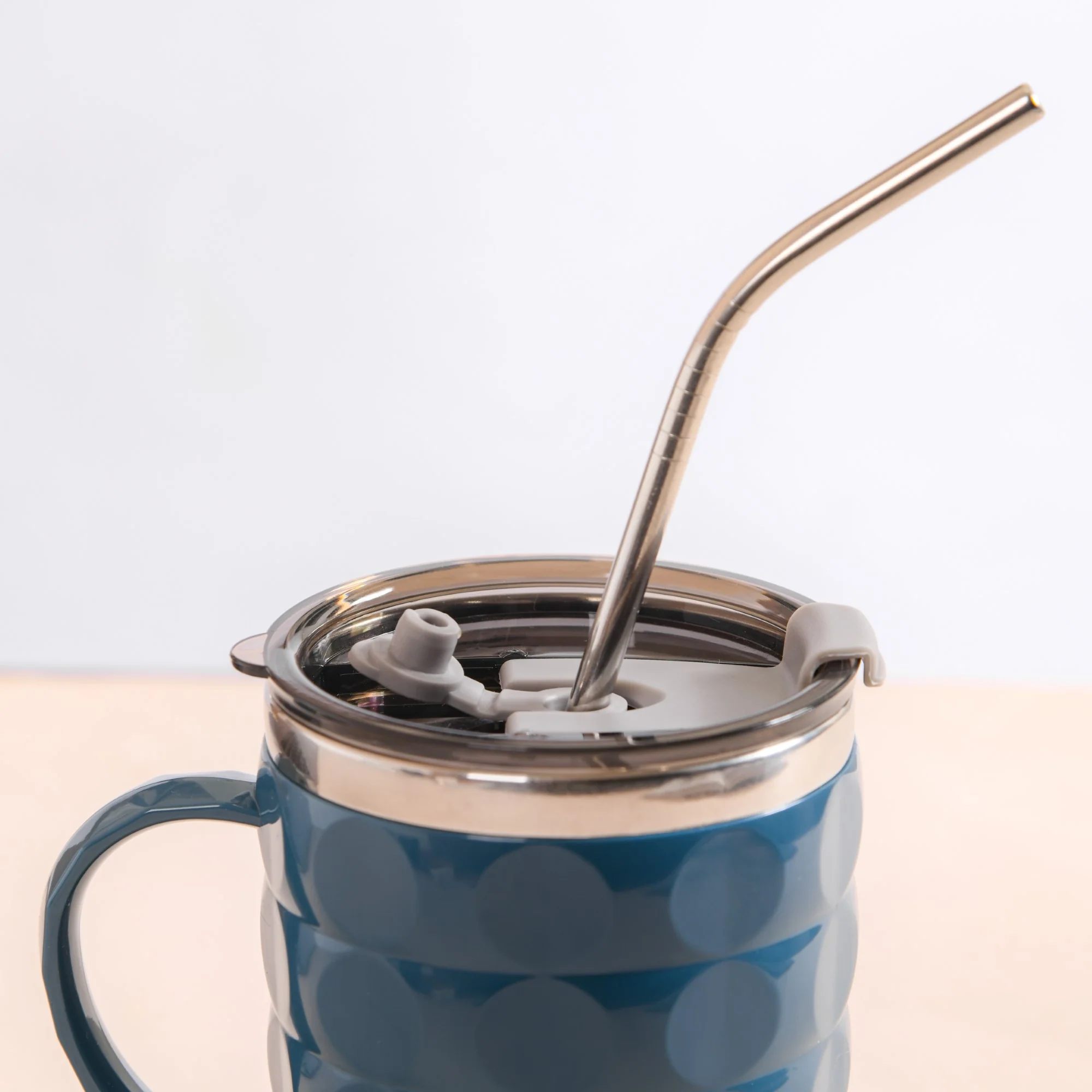 Travel Mug With Lid Set Of 2 Blue 400ml - Image 10