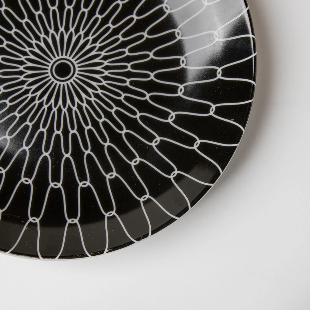 Trellis Gloss Ceramic Dessert Plate Black 6 Inch - Image 5