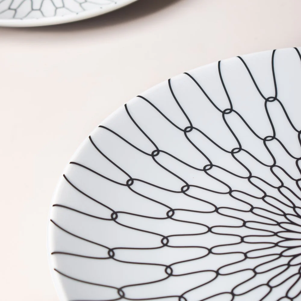 Trellis Gloss Ceramic Dinner Plate White 10 Inch - Image 4