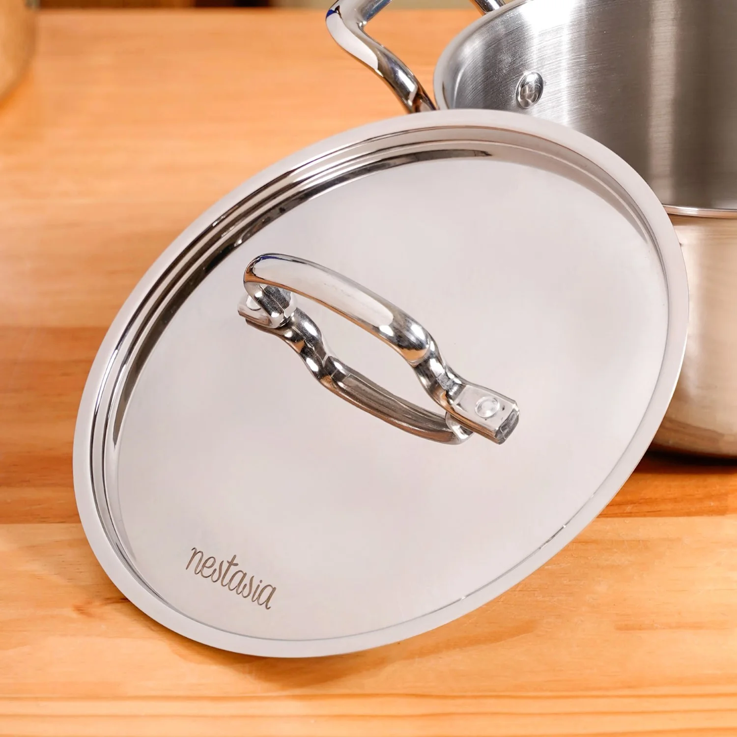 Tri Ply Stainless Steel Casserole Pot With Lid 4000ml - Image 8