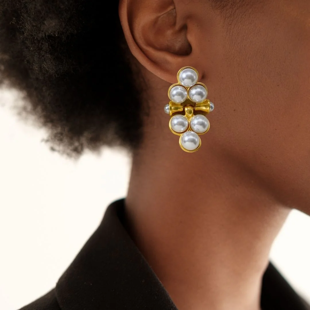 Triad Of Pearls Earrings - Image 2