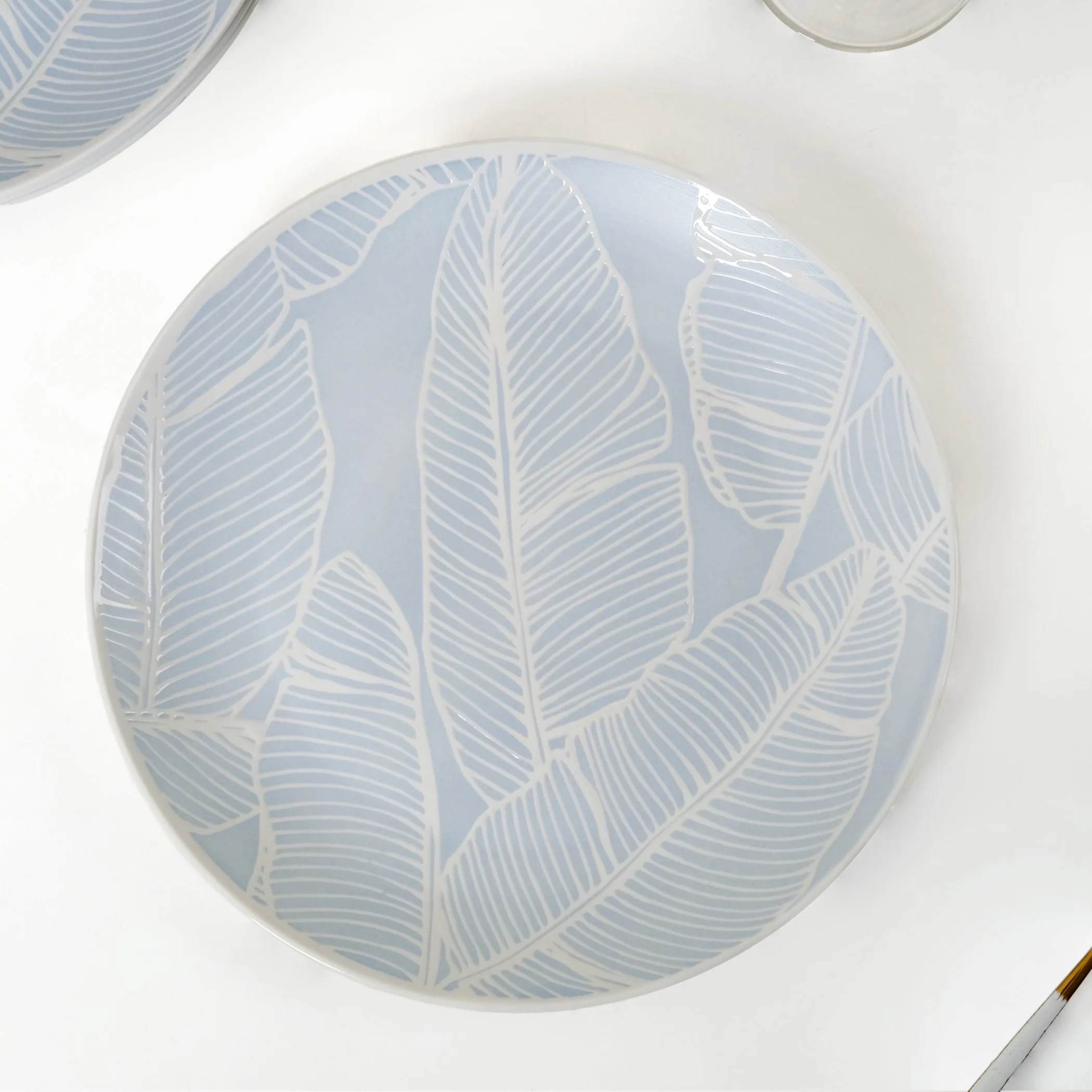 Tropica Baby Blue Printed Ceramic Dinner Plate Set Of 4 10 Inch - Image 6