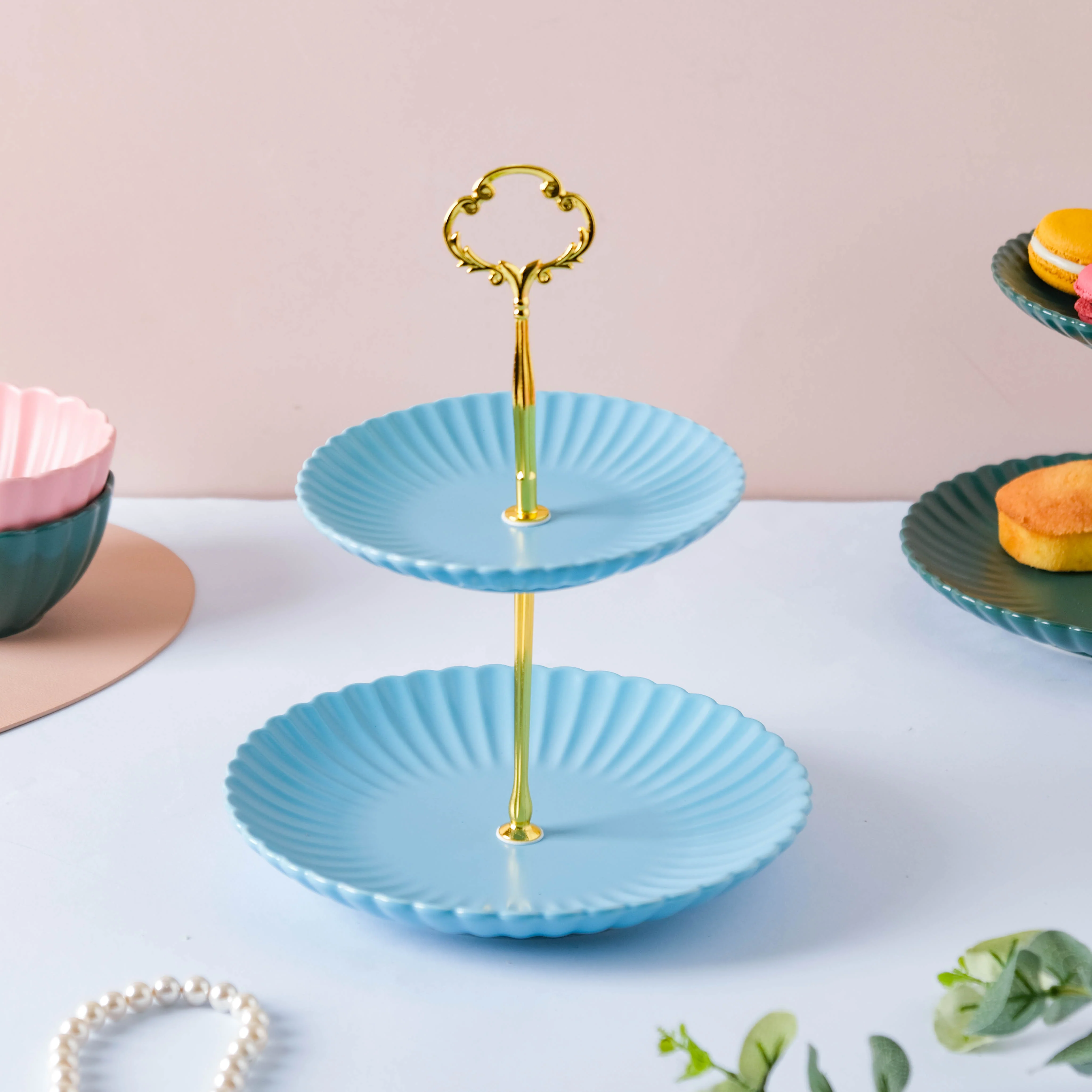 True Blue 2-tier Cupcake Stand - Image 6