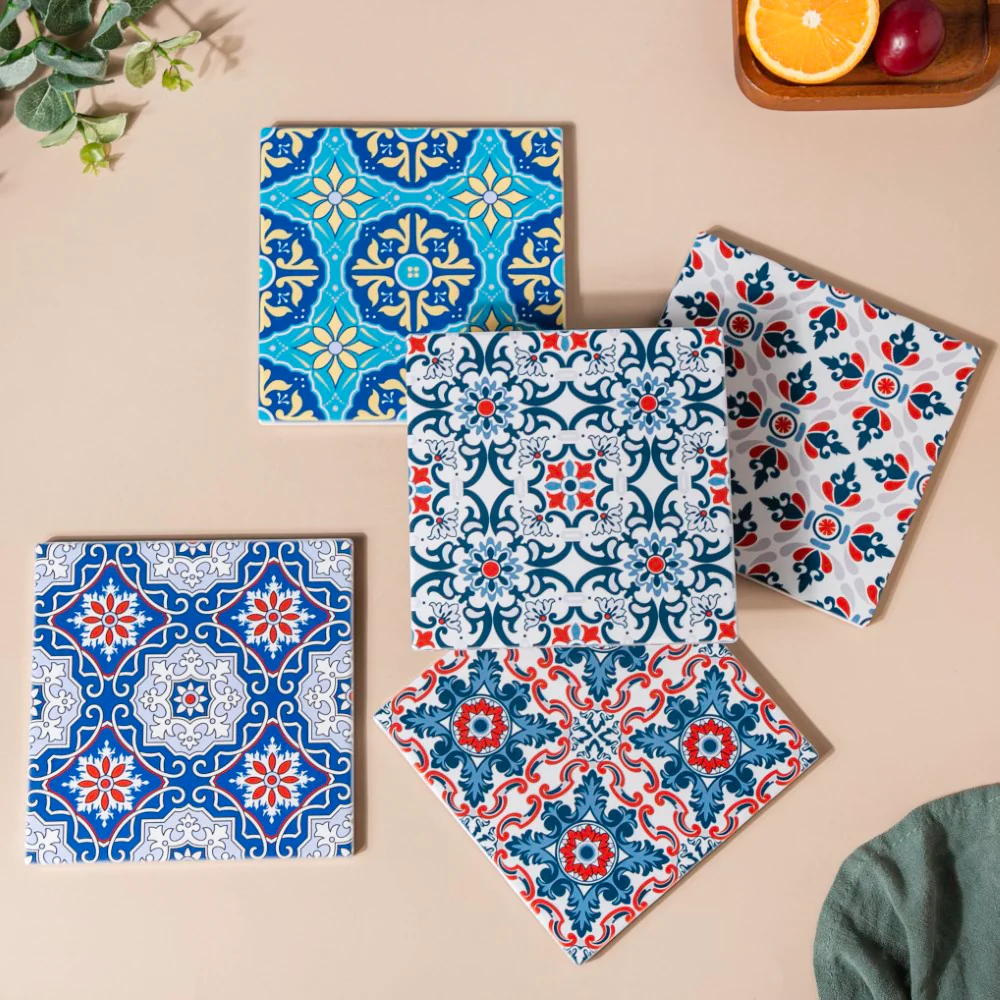 Turkish Patterned Ceramic Square Trivet - Image 8