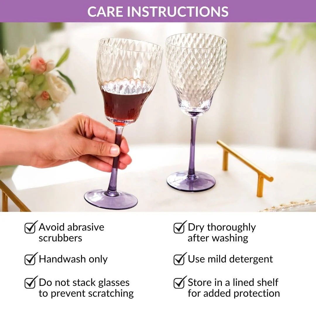 Twilight Embossed Wine Glass Set Of 2 360ml - Image 9