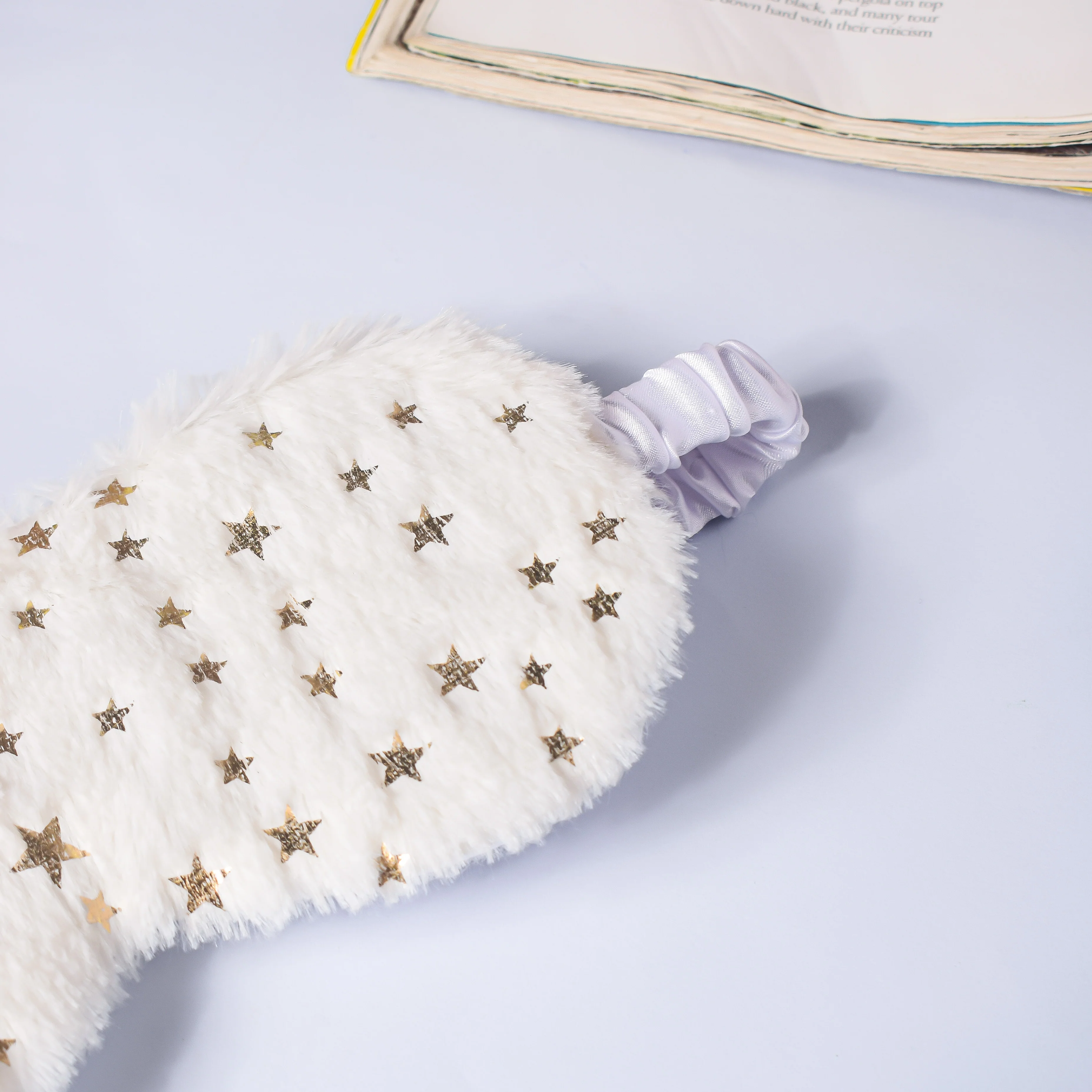 Twinkle Stars Plush White Travel Eye Mask - Image 4