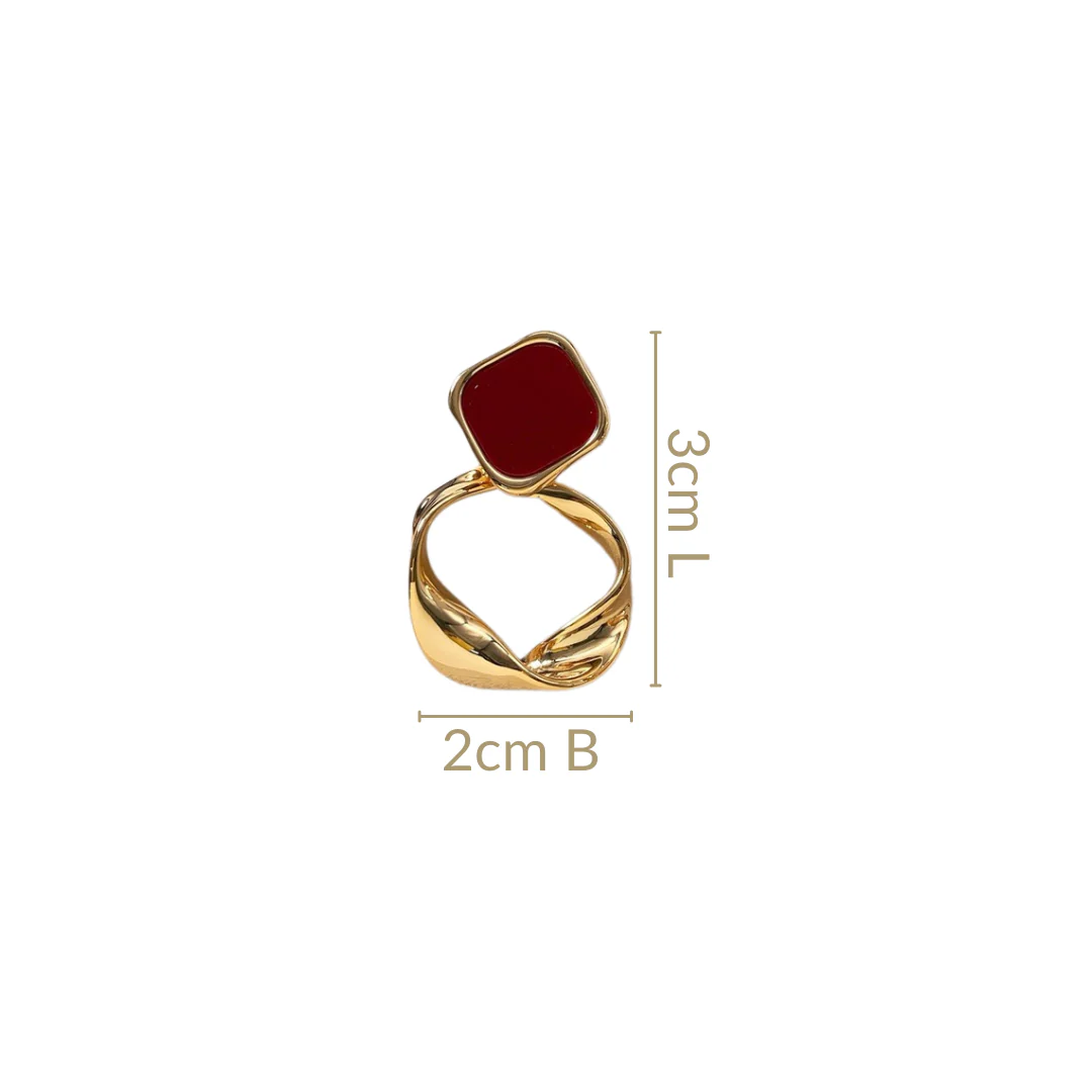 Twisted Hoop Dangling Earrings Maroon - Image 3