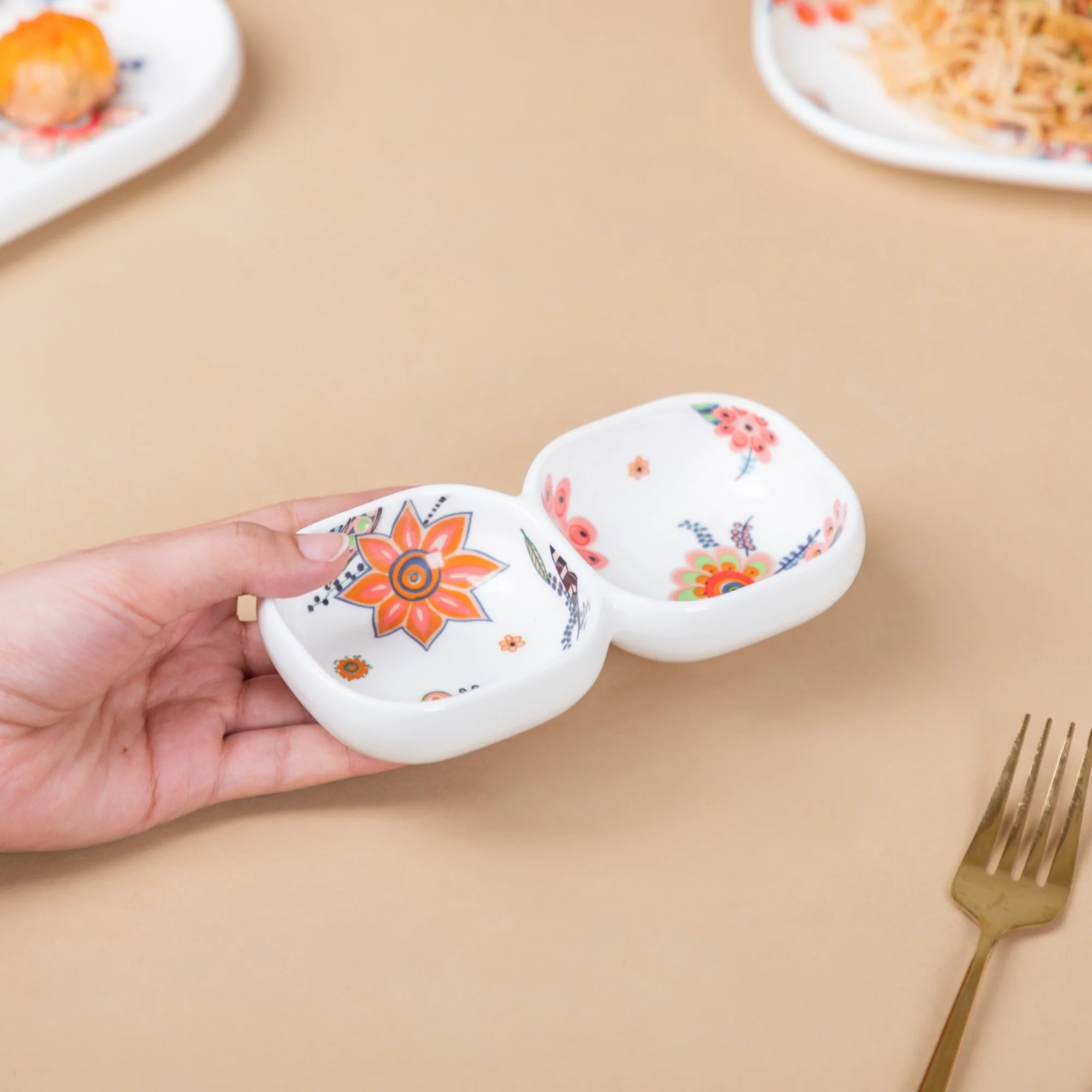 Two Section Floral Bowl - Image 5